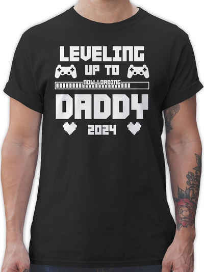 Shirtracer T-Shirt Daddy loading 2024 Level Up Vatertag Geschenk für Papa