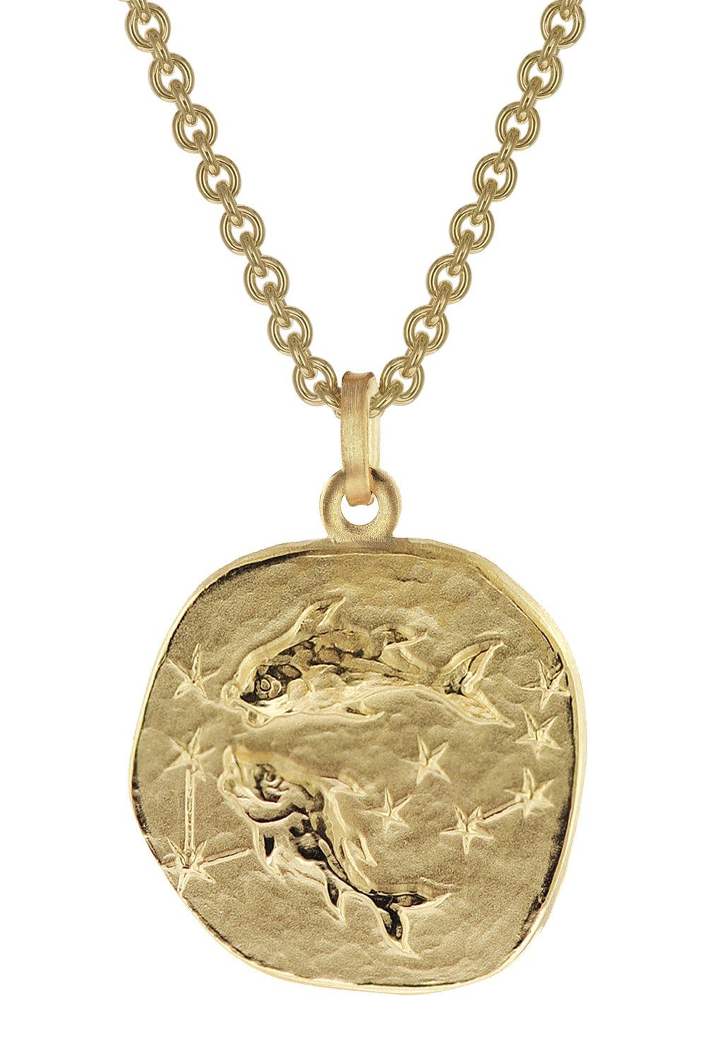 trendor Kette mit Anhänger Fische Ø 20 mm Gold auf Silber günstig online kaufen