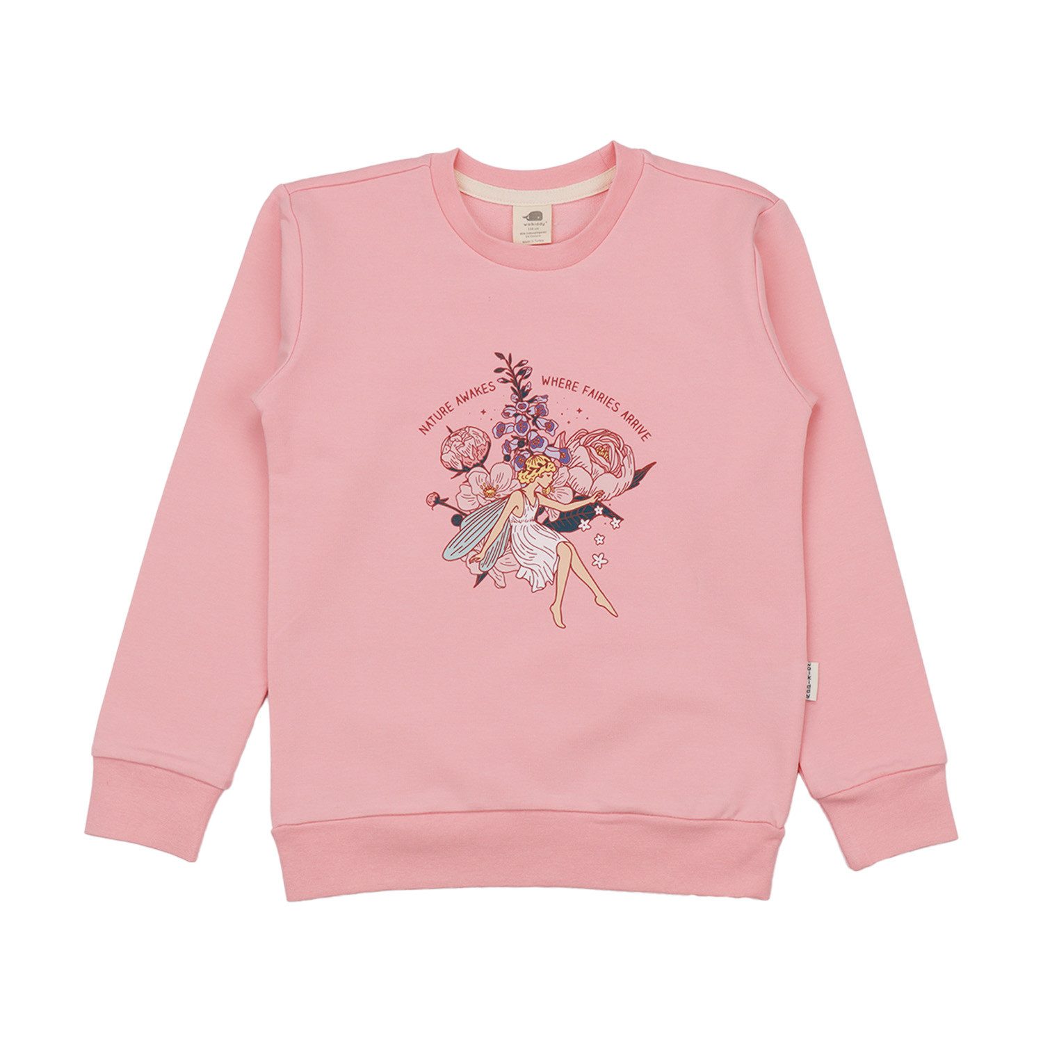Walkiddy Sweatshirt Walkiddy Feen & Blumen Kinder Bio Baumwolle GOTS Rosa - Bio Baumwolle,GOTS, Kinderbekleidung,nachhaltige Klamotten