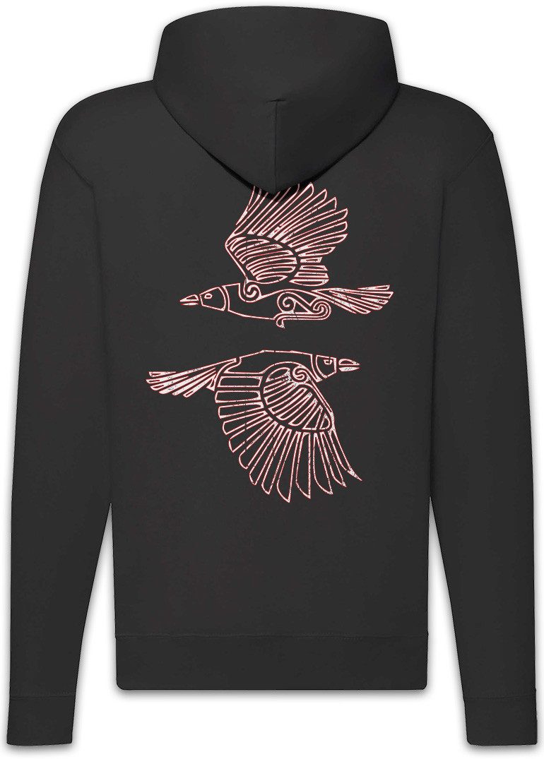 Urban Backwoods Sweatjacke Hugin And Munin III Zipper Hoodie Odin Thor Norse Vikings Wikinger (1-tlg) Runen Walhalla Midgard Asgard