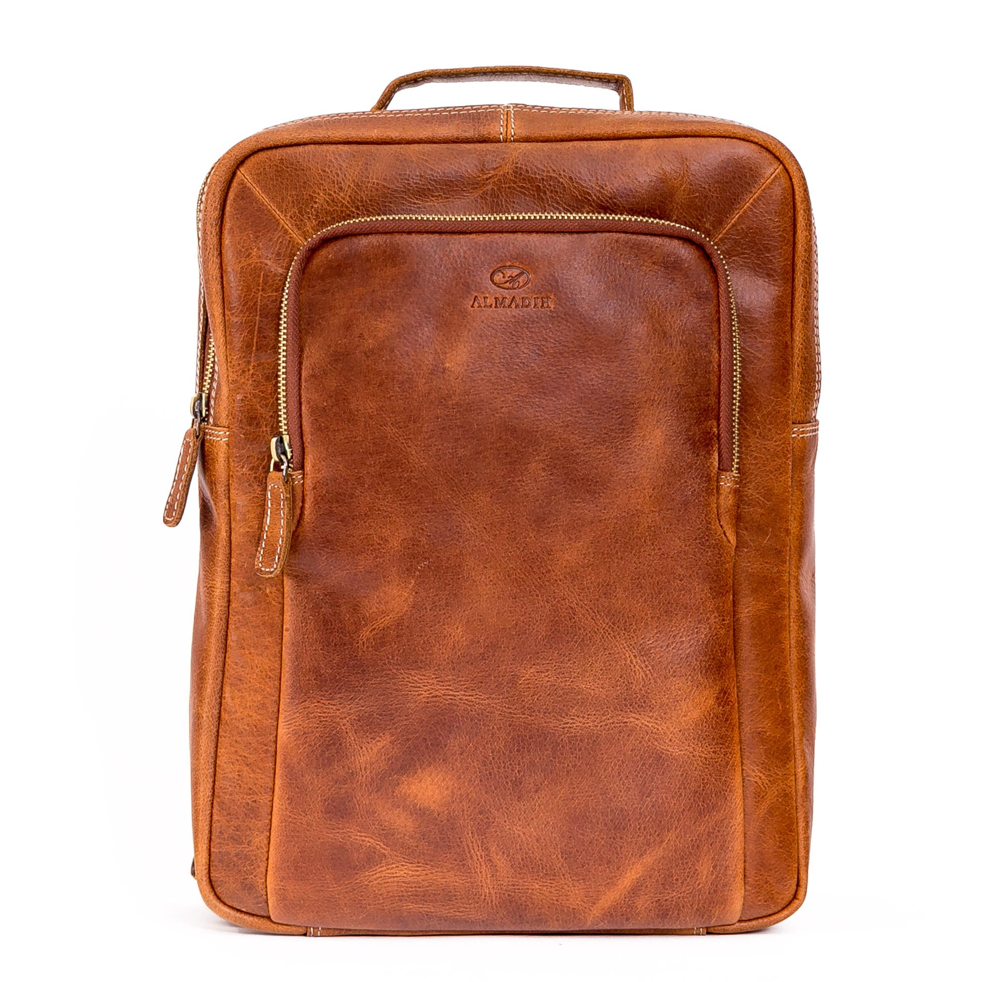 Rucksack Herren Leder BENE Ledertasche 14 Zoll Laptoptasche Handgepäck Tasche
