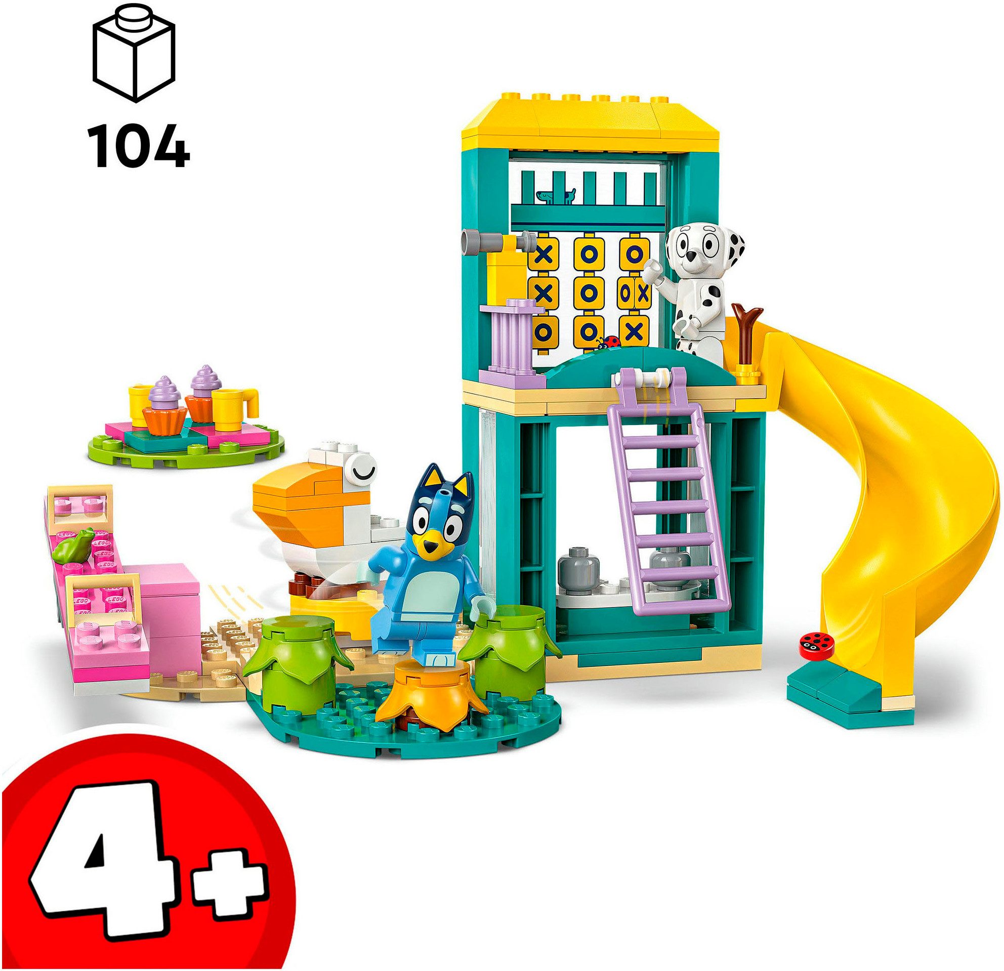 LEGO® Bluey und Chloe auf dem Spielplatz (11201), LEGO Bluey Konstruktionsspielsteine, (104 St), Made in Europe