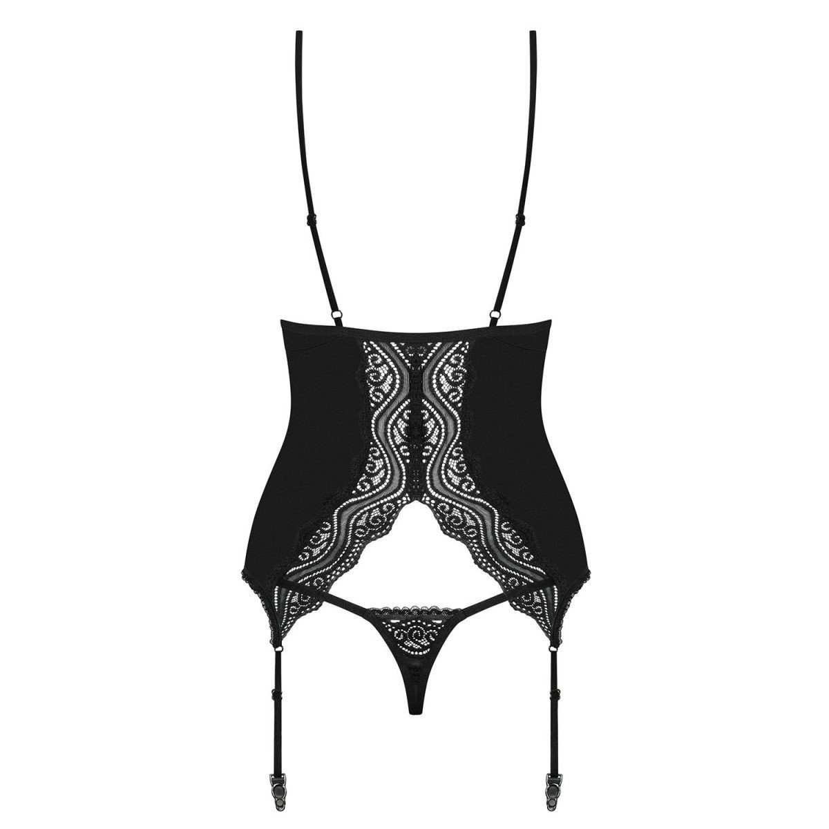 thong (S/M,XXL) OB Diyosa black corset Obsessive Corsage - &
