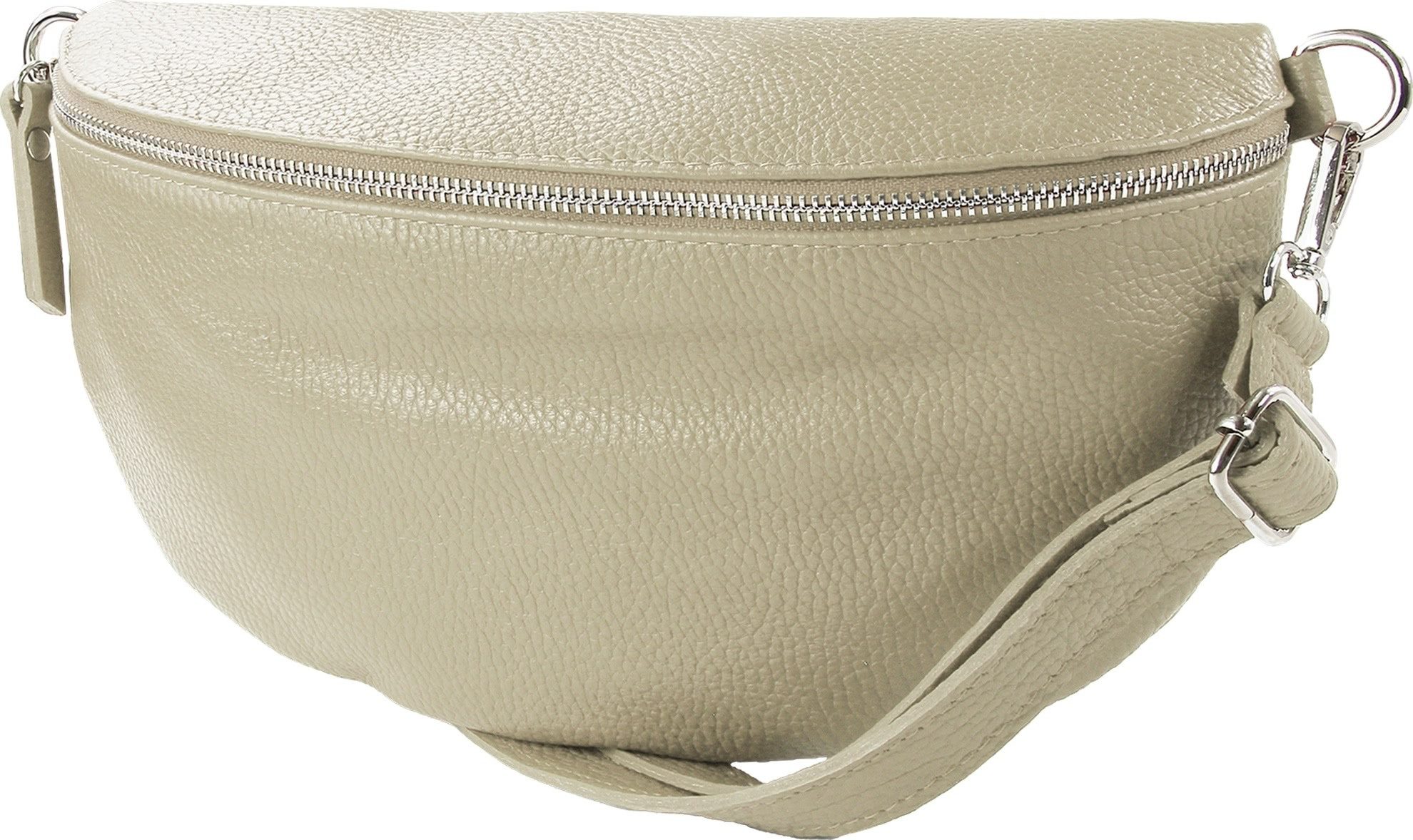 Toscanto Gürteltasche Toscanto Damen Gürteltasche Leder Tasche (Gürteltasche), Damen Gürteltasche Leder, beige ca. 29cm x ca. 19cm