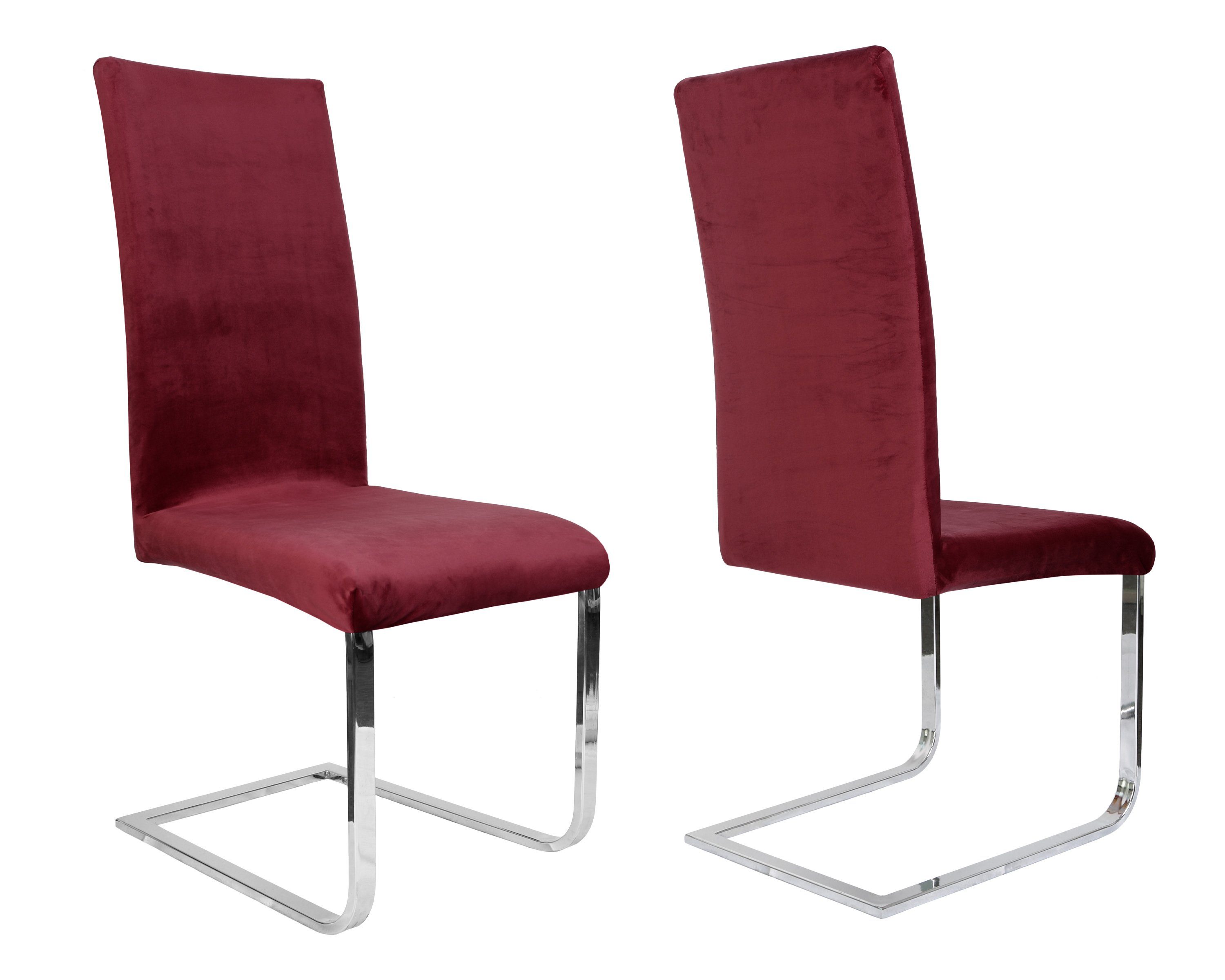 Beautex Stuhlhusse 6er Set LEA Stuhlhusse, elastische Uni Stretch-Husse Samt Mikrofaser