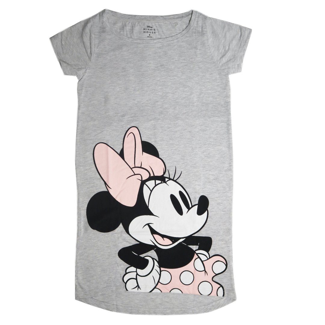 Pyjamaoberteil Damen bis XS Disney XL kurzarm Schlafshirt Gr. Minnie Nachthemd Maus Disney