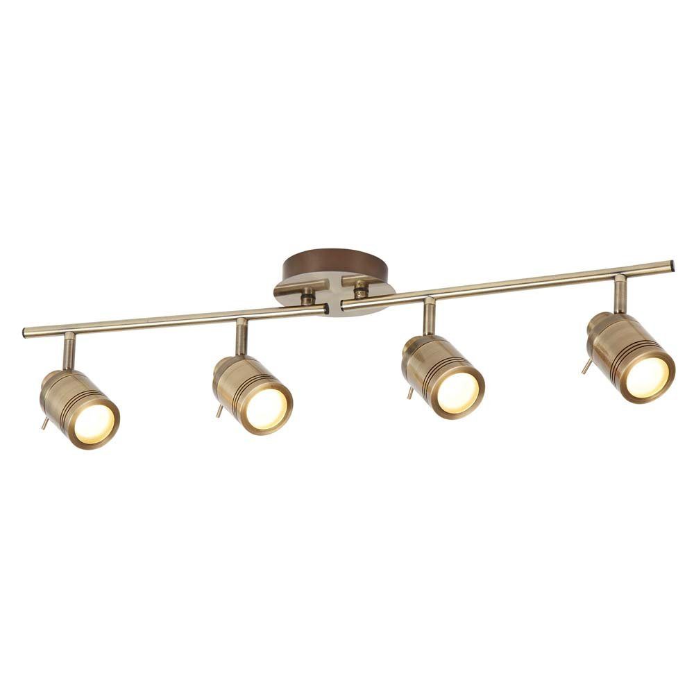 Searchlight LED Deckenspot, Leuchtmittel nicht inklusive, Decken Lampe Leuchte Antik Messing Flur Bade Ess Schlaf Wohn Zimmer