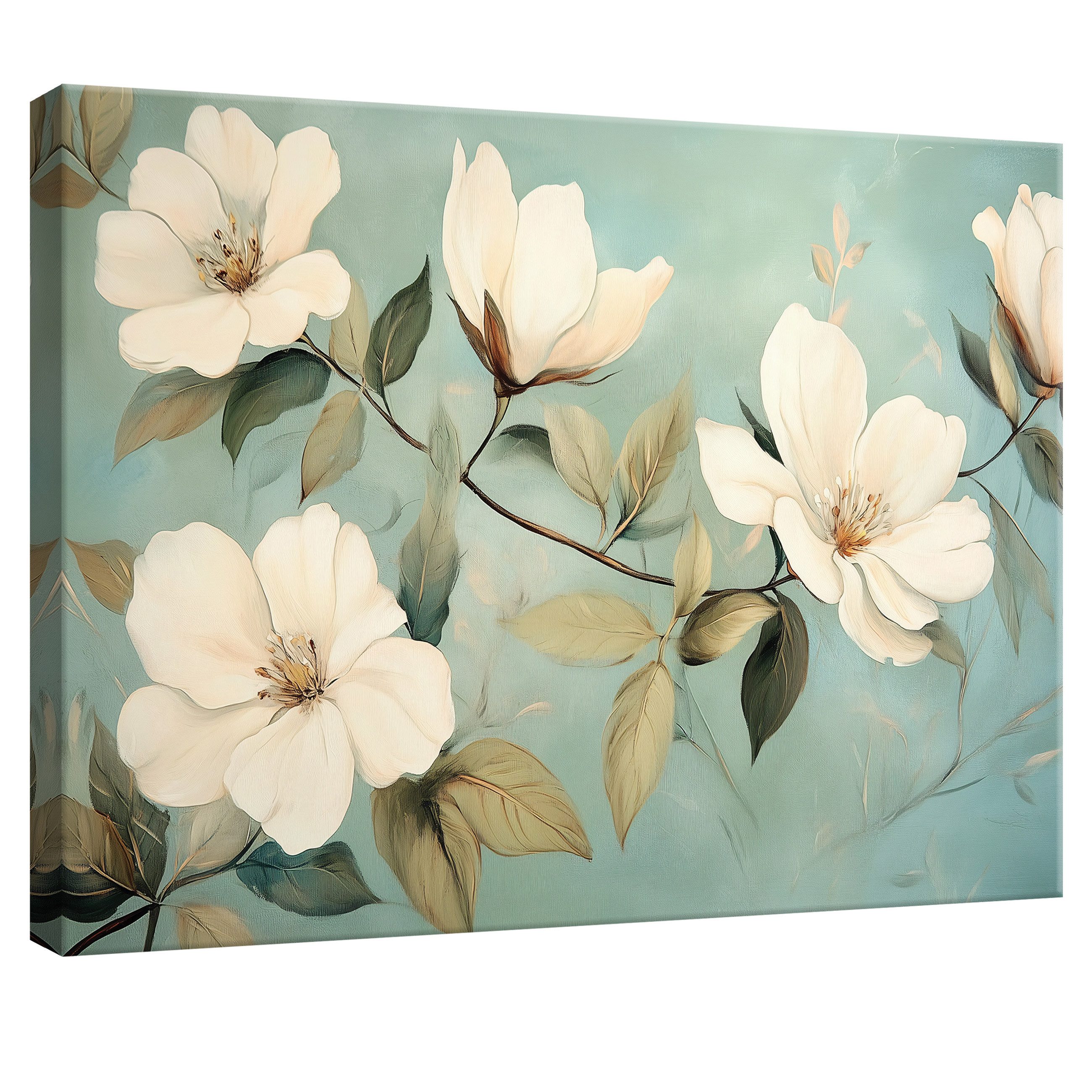 Leinwandbild Blumen Abstrakt Kirschblüte Wandbilder XXL Wand Deko Bilder Modern