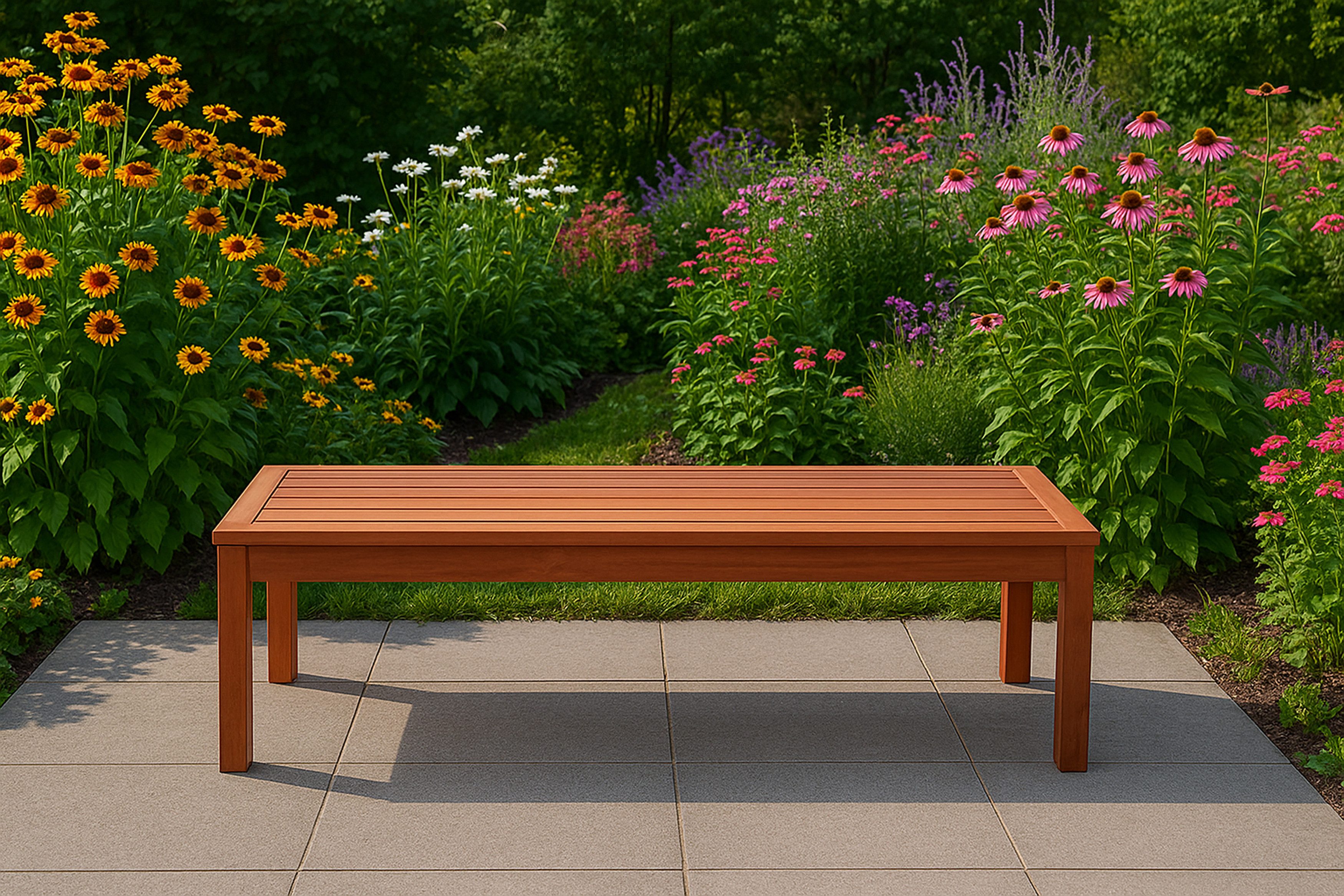 TPFGarden Gartenbank SOLANO (Hochwertige Outdoor Gartenbank, 1-St., Holzbank, Sitzhöhe 45 cm, Sitzbreite 120 cm), Wetterfeste Outdoor Bank