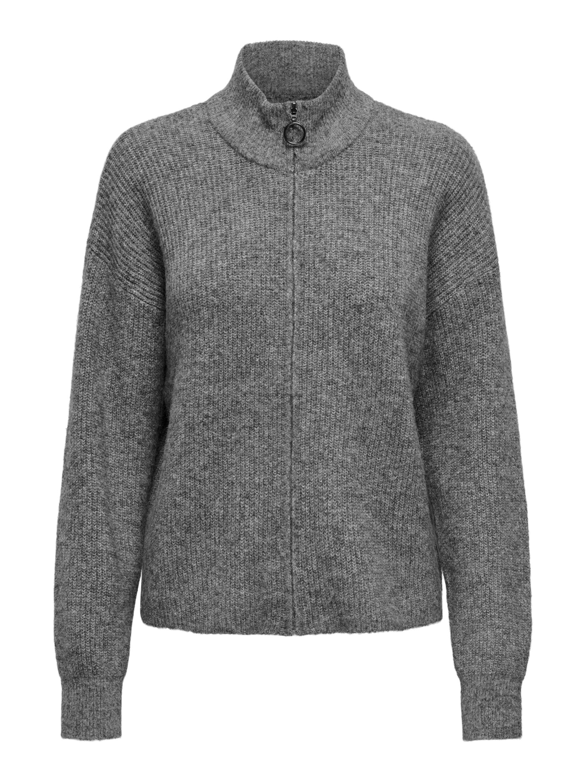 ONLY Strickweste ONLTOKYO L/S ZIP CARDIGAN KNT Dark Grey Melange günstig online kaufen