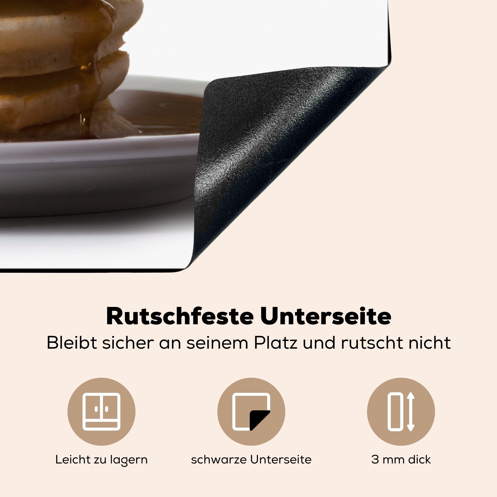 MuchoWow Herdblende-/Abdeckplatte Ein Stapel dicker Vinyl, (1 Pfannkuchen, für küche tlg), 78x78 cm, Ceranfeldabdeckung, Arbeitsplatte