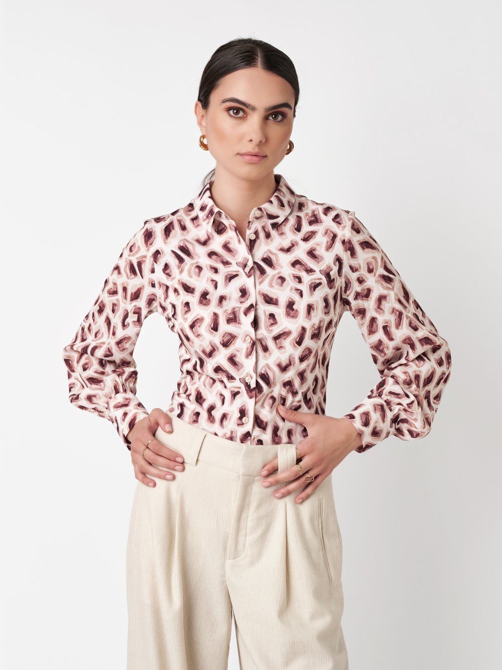 DESOTO Klassische Bluse Pia mit Hemdblusenkragen