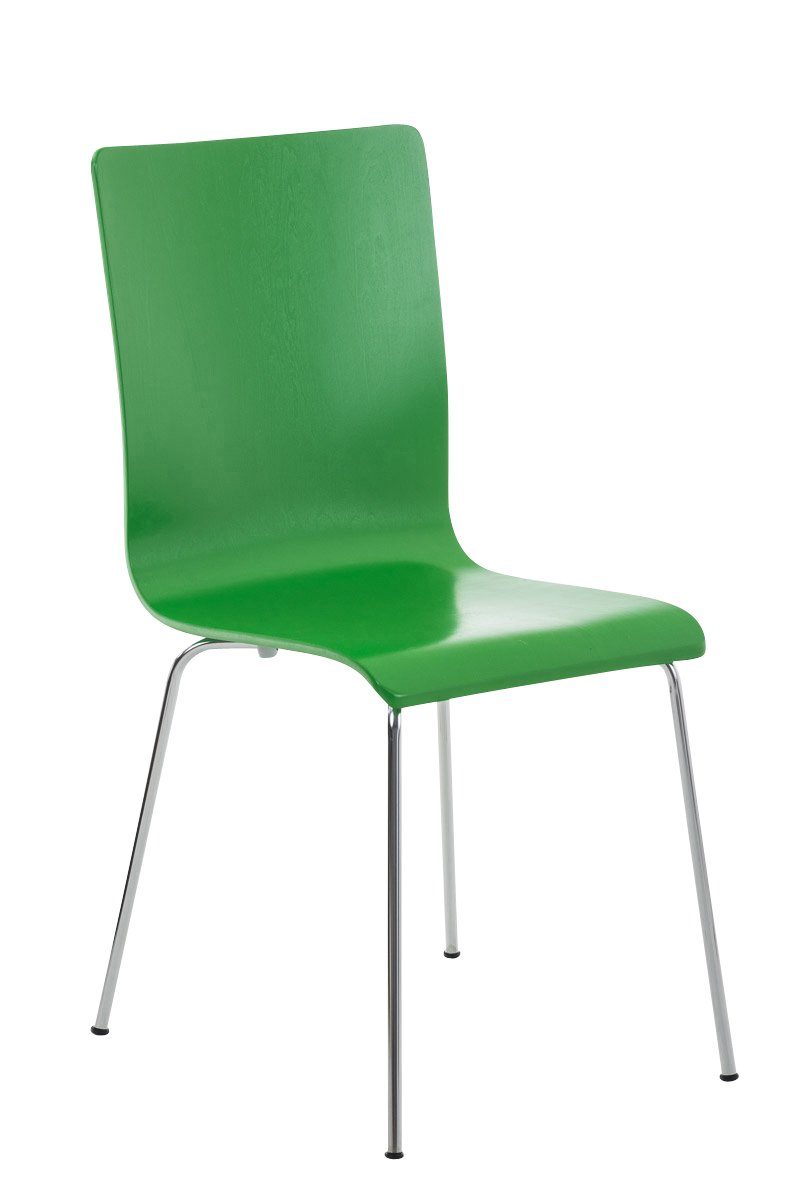 Gestell: - - Warteraumstuhl Sitzfläche: Messestuhl), Holz Peppo grün geformter Besucherstuhl - Konferenzstuhl ergonomisch chrom mit Metall - TPFLiving (Besprechungsstuhl Sitzfläche