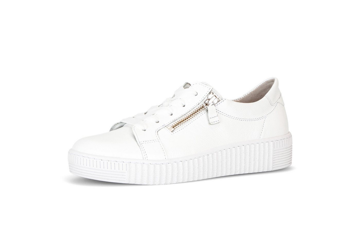 Gabor Plateausneaker Freizeitschuh, Halbschuh, Schnürschuh mit dezentem Fersenbesatz
