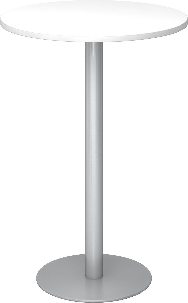 Empfangstheke Stehtisch 80cm weiß/silber