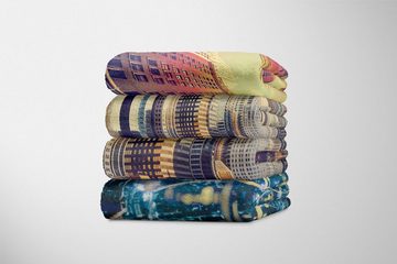 Sinus Art Handtücher Handtuch Strandhandtuch Saunatuch Kuscheldecke mit Fotomotiv New York Hochhäuse, Baumwolle-Polyester-Mix (1-St), Handtuch