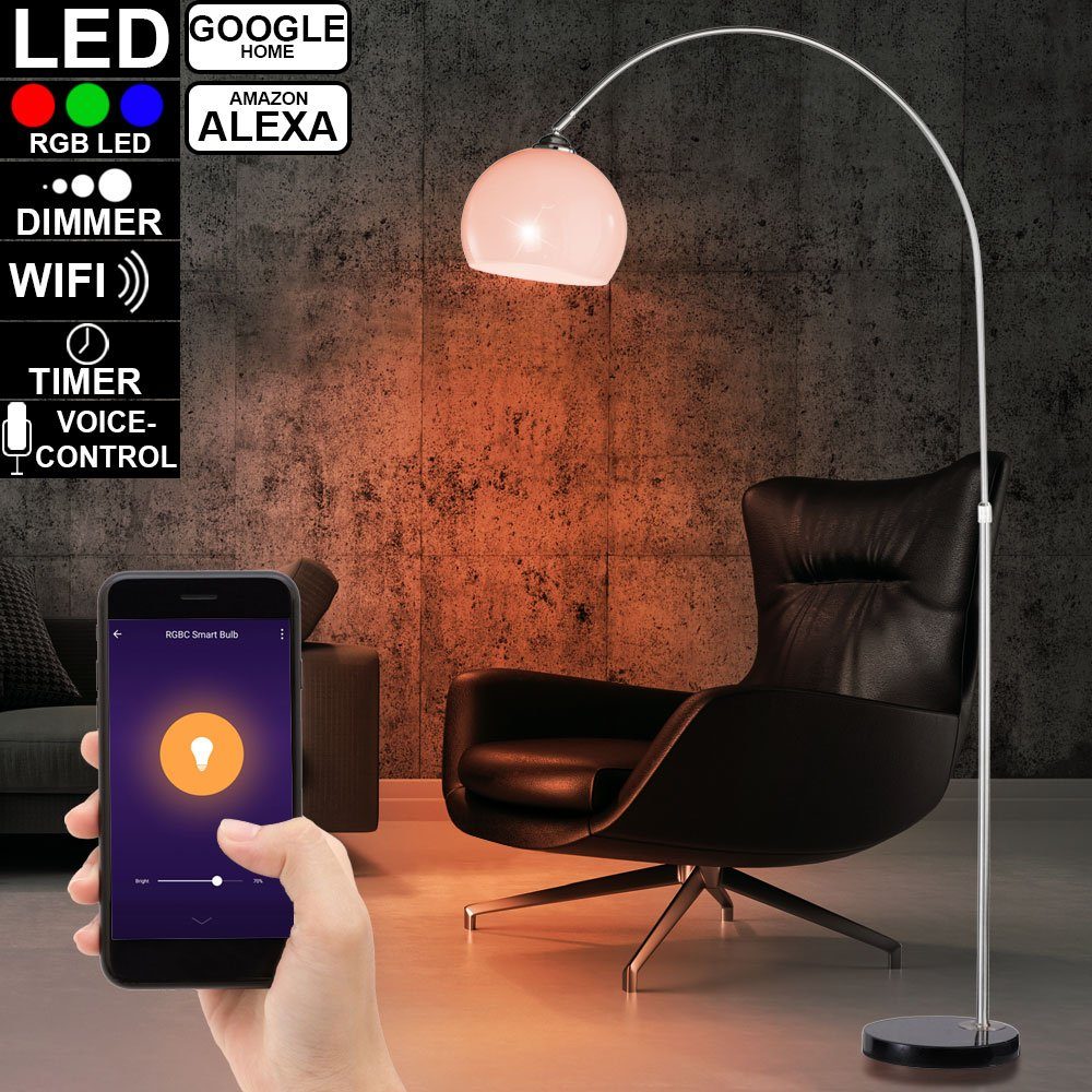 etc-shop LED Stehlampe, Smart Home Bogen Steh Lampe Alexa Google App Stand  Leuchte