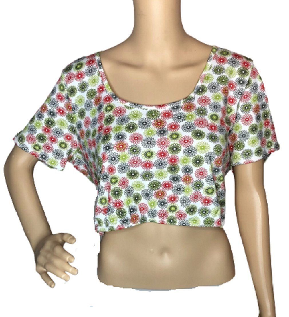 Damen Shirts fischer collection T-Shirt T-Shirt 22837 fischer collection Kurz T-Shirt Crop Top Blumendesign bunt