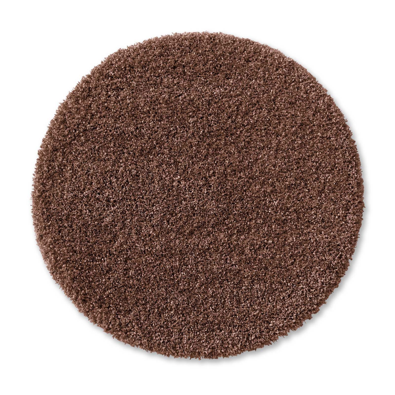 TaraCarpet Langflor-Teppich Ragolle Twilight, rund, Höhe: 60 mm, Shaggy Hochflorteppich rost braun Wohnzimmer Schlafzimmer 120 rund