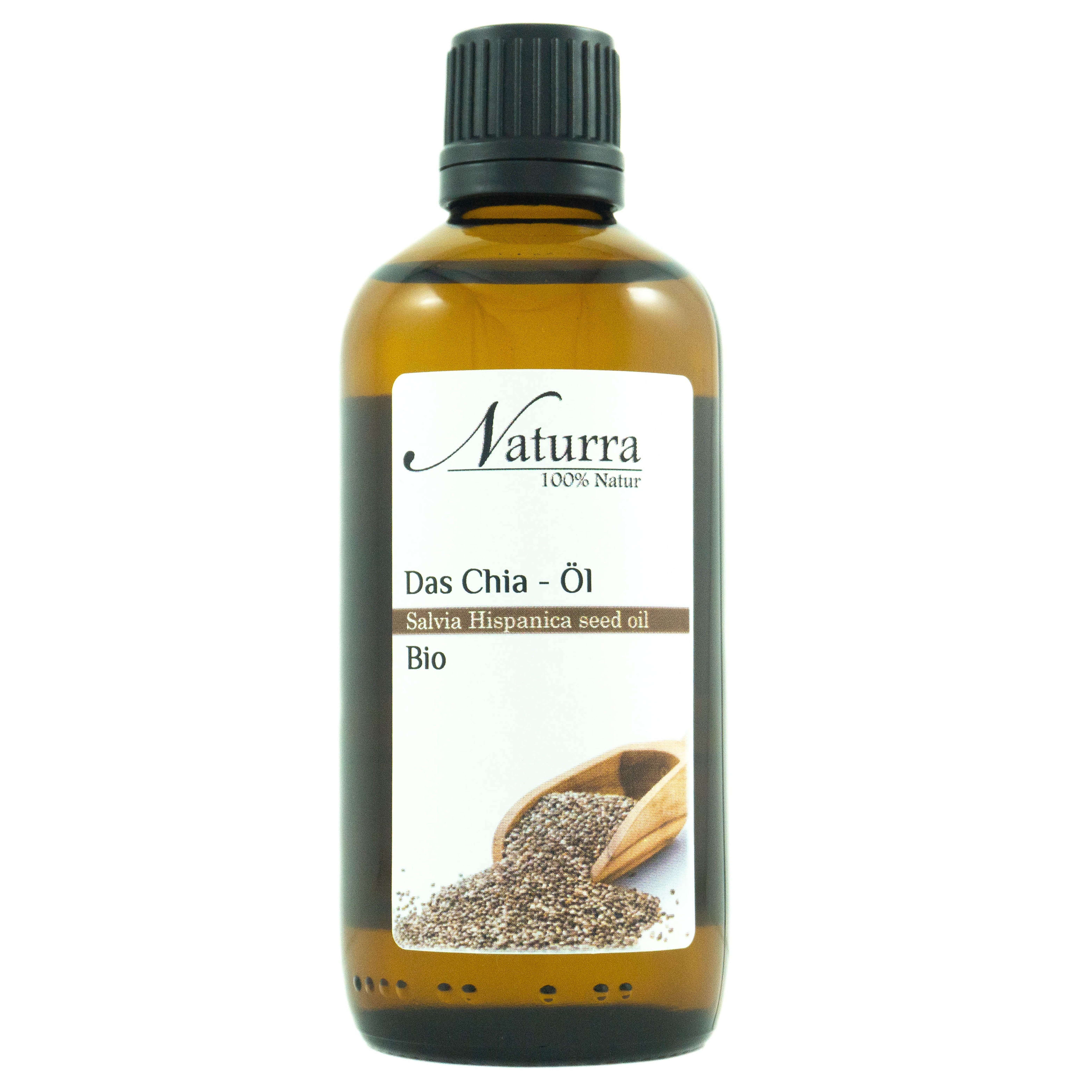 Naturra Körperöl Bio Chiaöl kaltgepresst unraffiniert premium Naturkosmetik im Glas, kaltgepresst, nativ, Premium Qualität, Omega-Öl, tierversuchsfrei