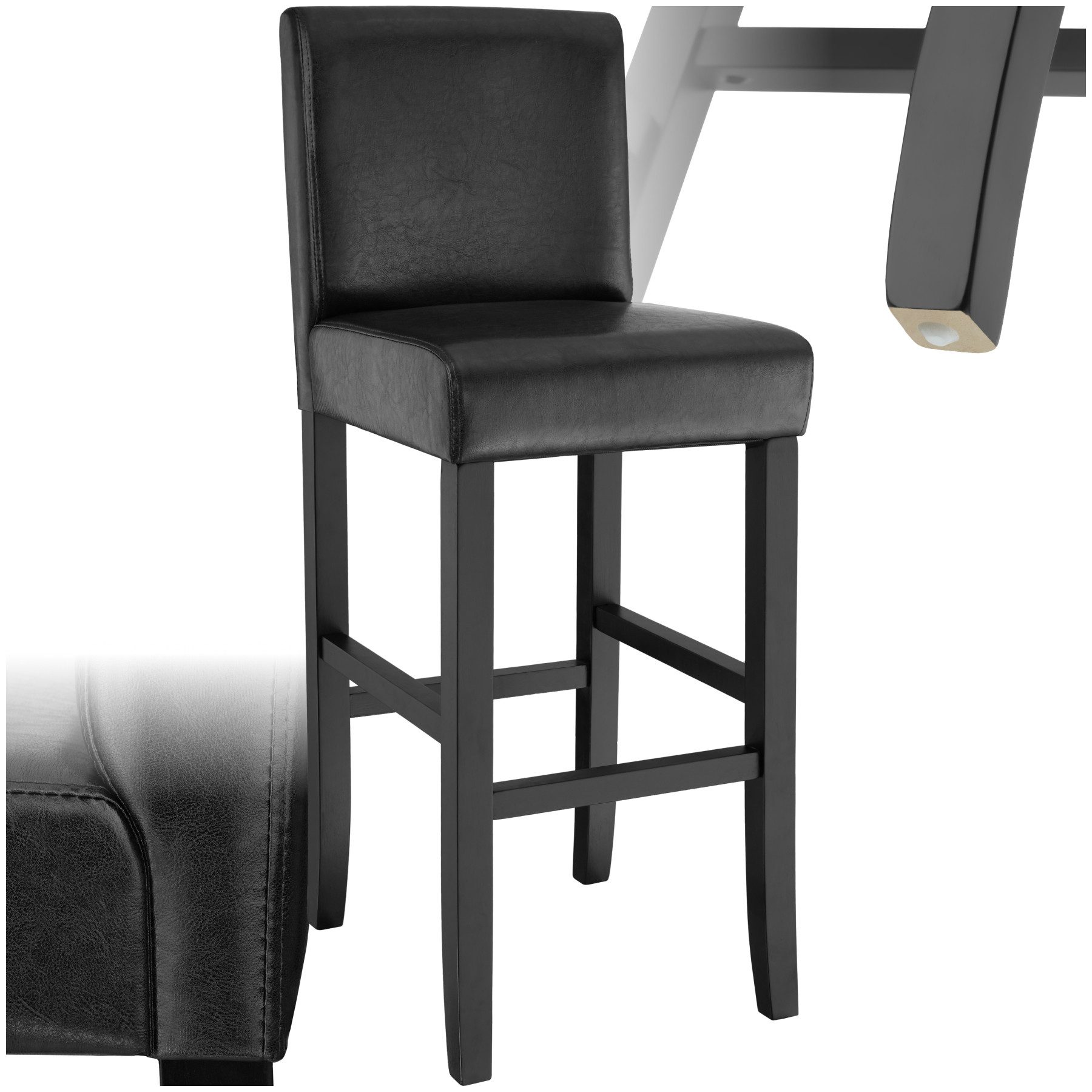 tectake Barhocker Stehhocker aus Kunstleder, gepolstert günstig online kaufen