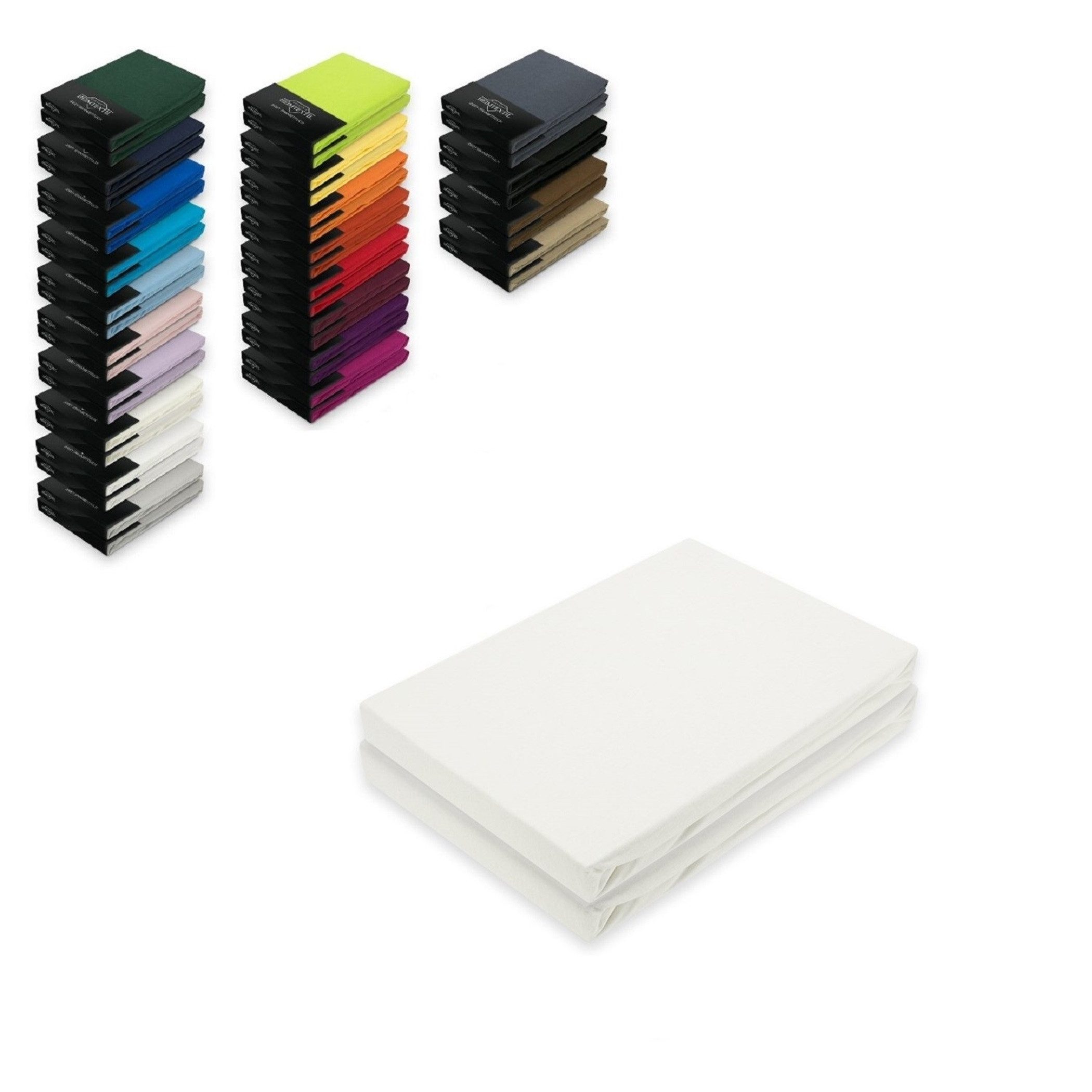 EXKLUSIV HEIMTEXTIL Spannbettlaken Doppelpack Jersey Spannbettlaken, Jersey, Gummizug: rundum