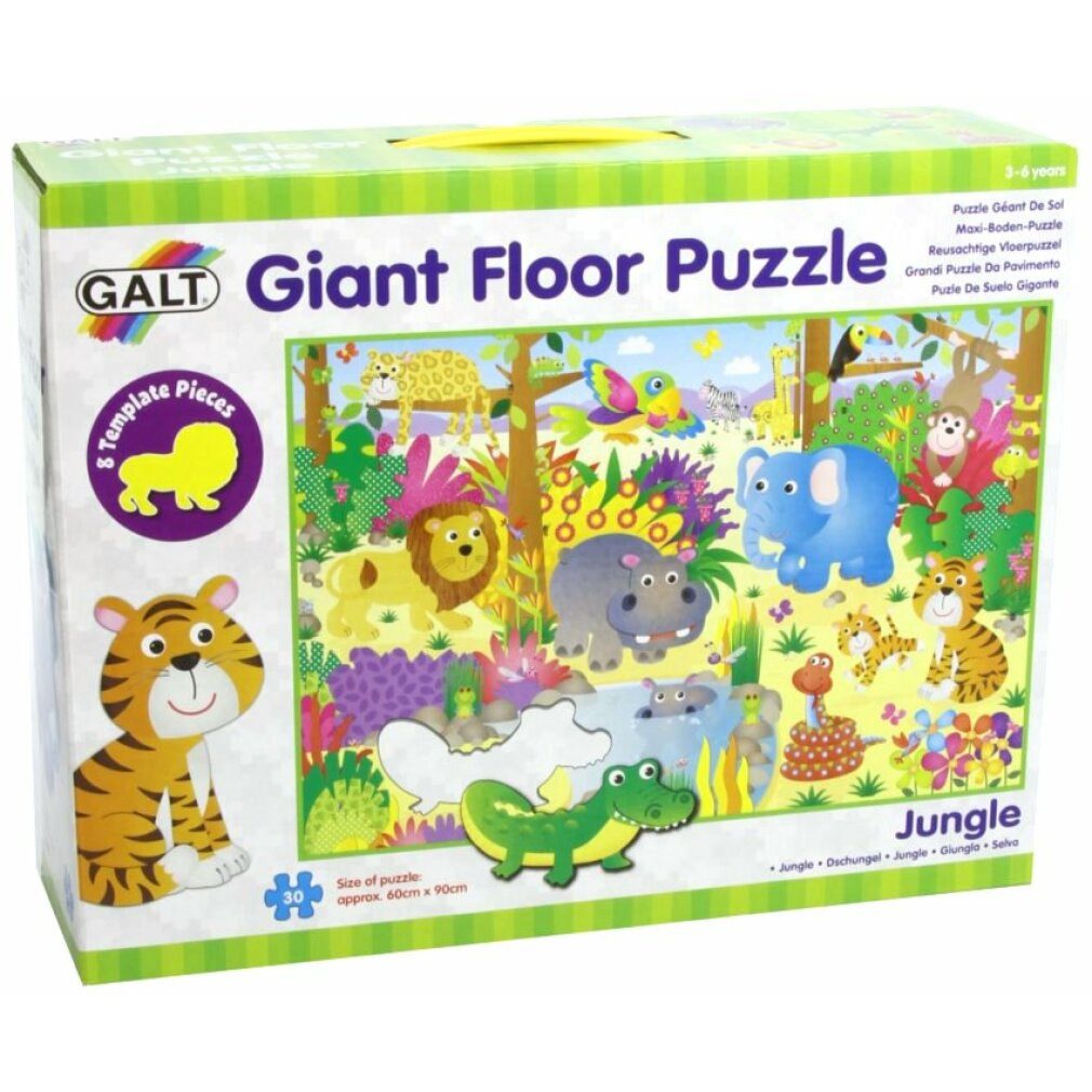 Jumbo Spiele Spiel Großes Bodenpuzzle - Tiere im Dschungel