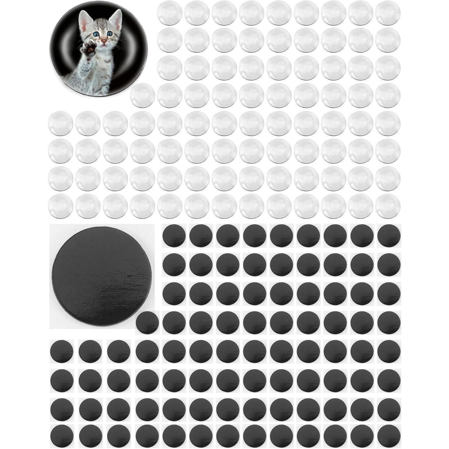 LuxusKollektion Magnet 180 Stück Glas Cabochon Rohlinge
