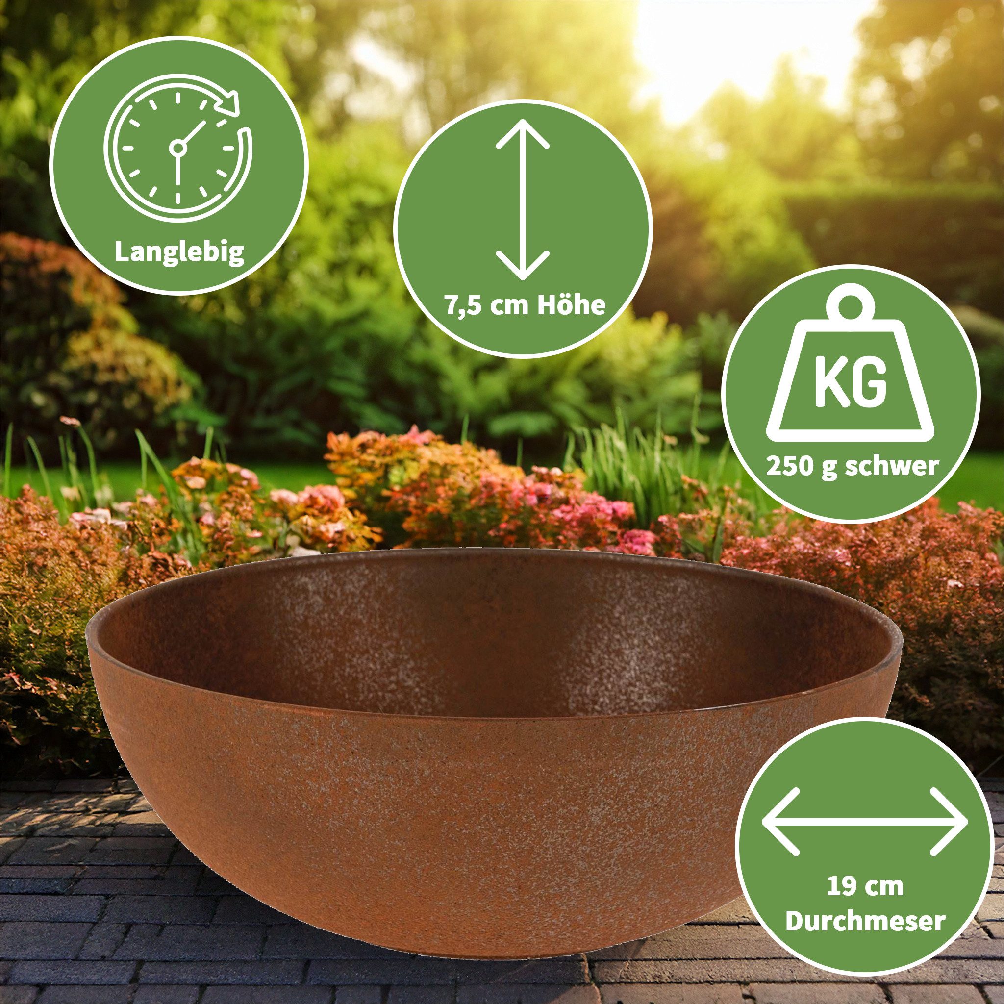 matches21 HOME & HOBBY Blumentopf Runde bauchige 19 cm Pflanzschale für dra günstig online kaufen