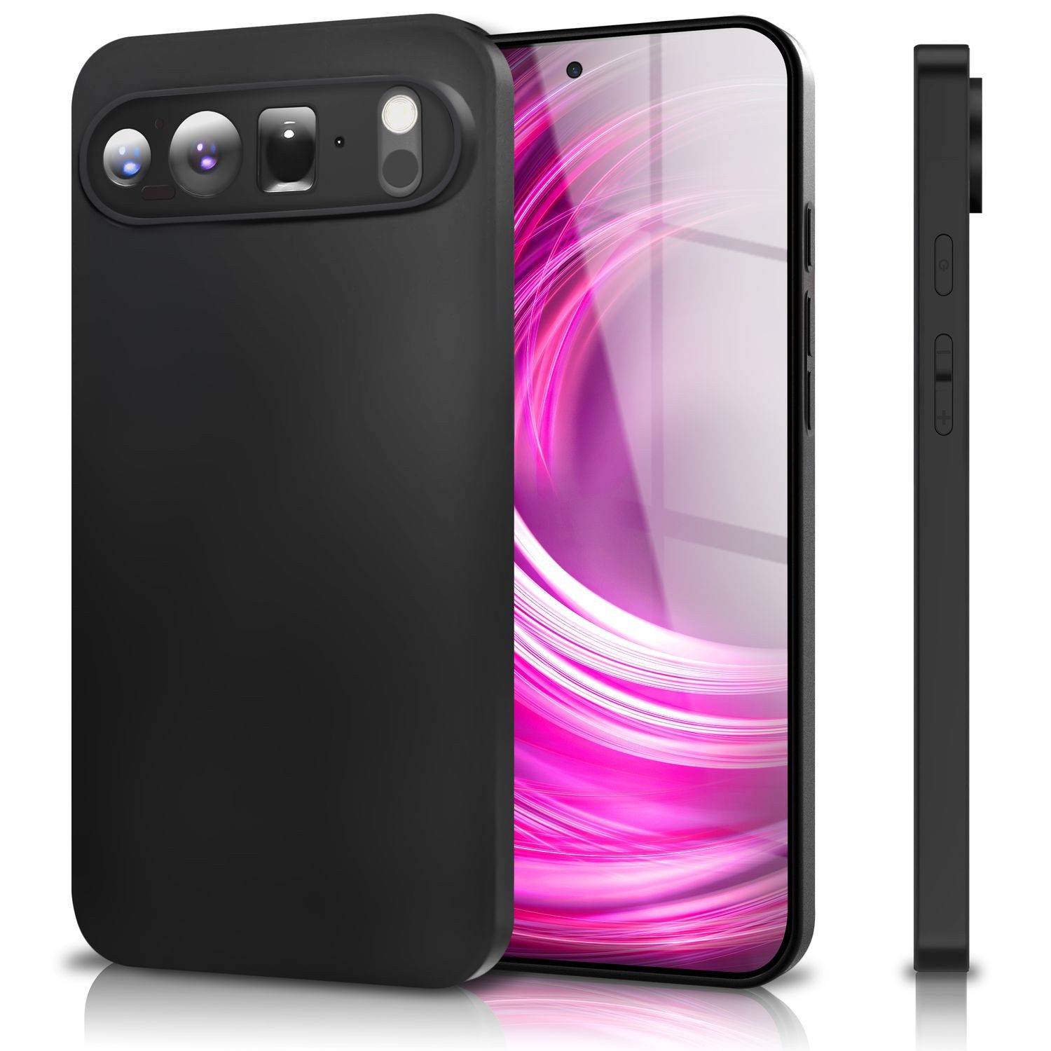 Nalia Smartphone-Hülle Google Pixel 9 Pro XL 17,3 cm (6,8 Zoll), 1,28mm TPU Cover / Dünn & Mattiert / Staubschutz Tasten / Anti Flecken