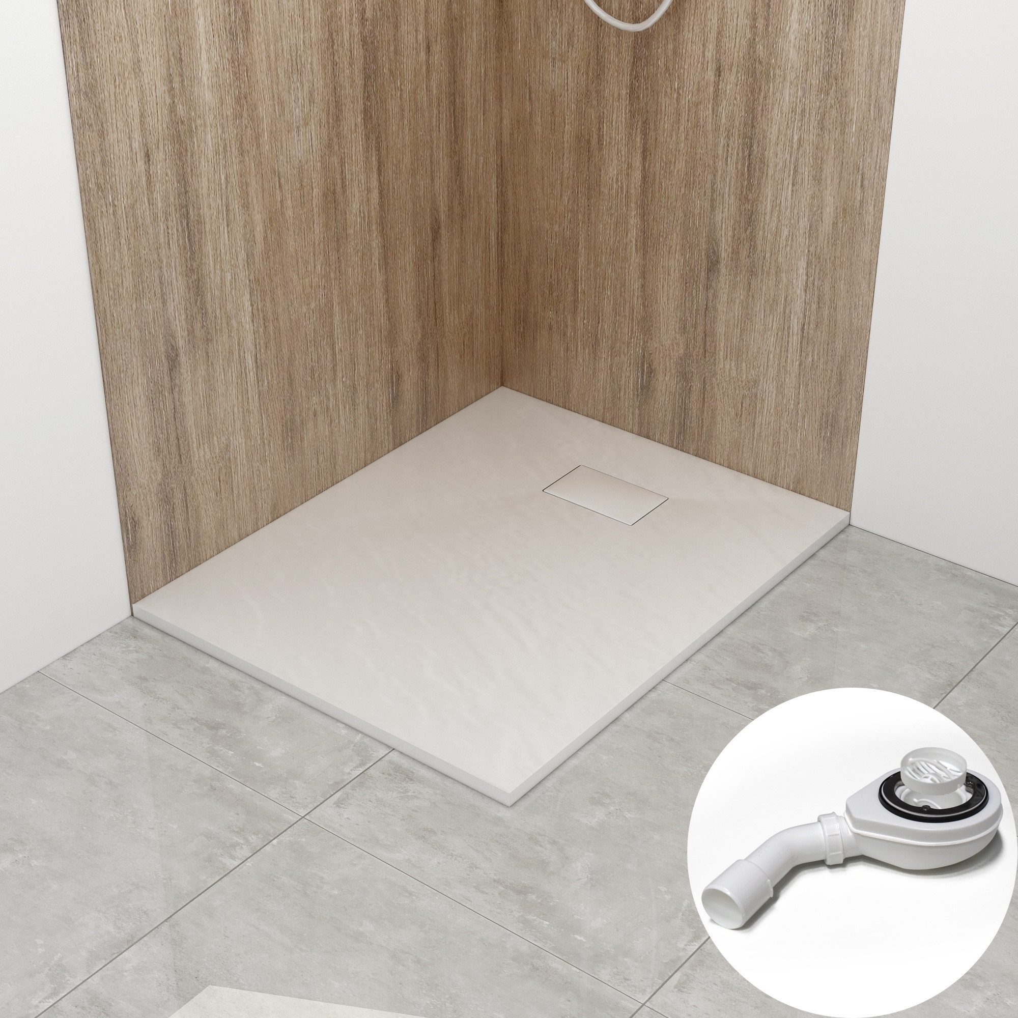 WITEN&NOCK Duschwanne SMC Duschtasse Superflach Steinoptik Anti-Rutsch inkl günstig online kaufen