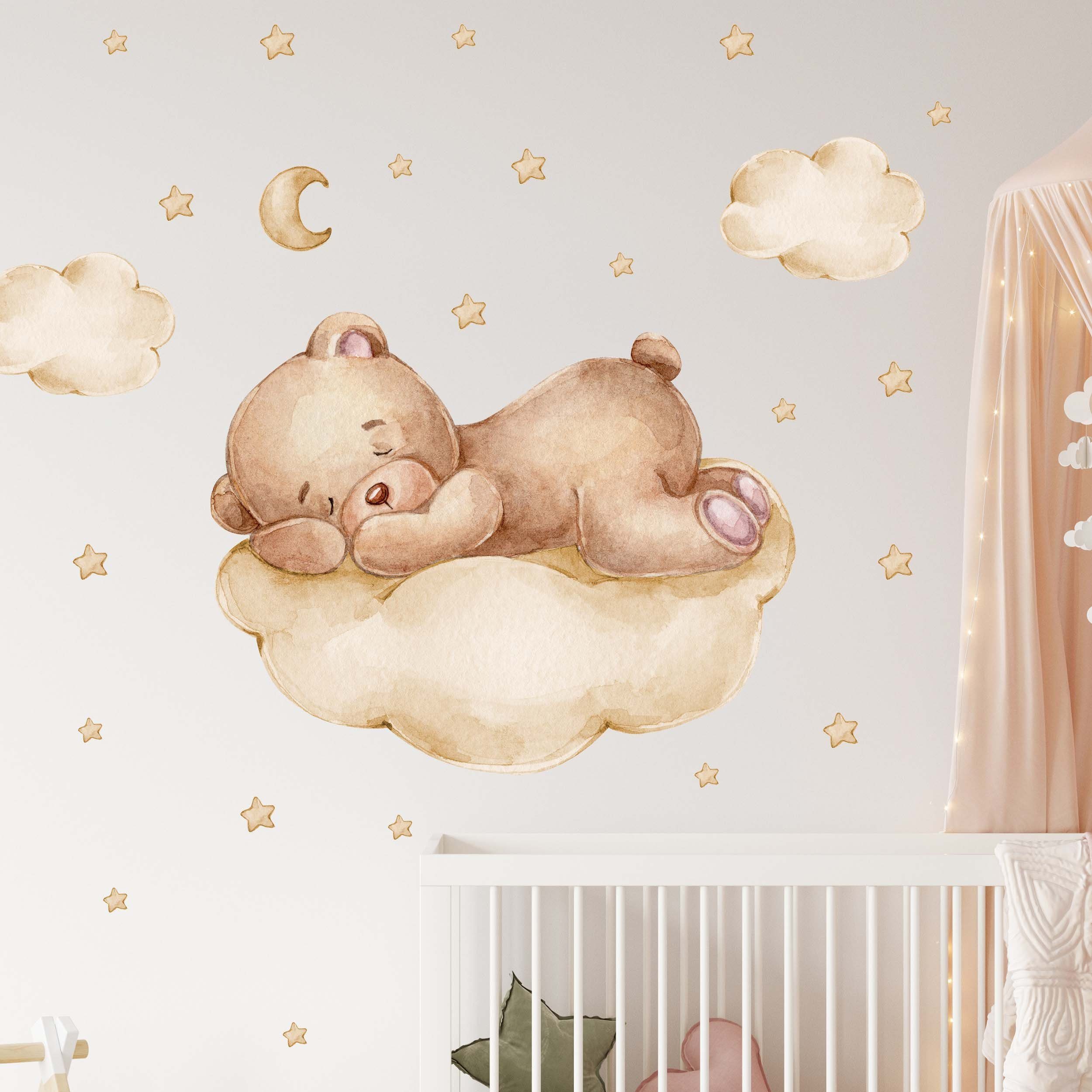 WANDKIND Wandtattoo Bär auf der Wolke Braun V346 (Bär), selbstklebend günstig online kaufen