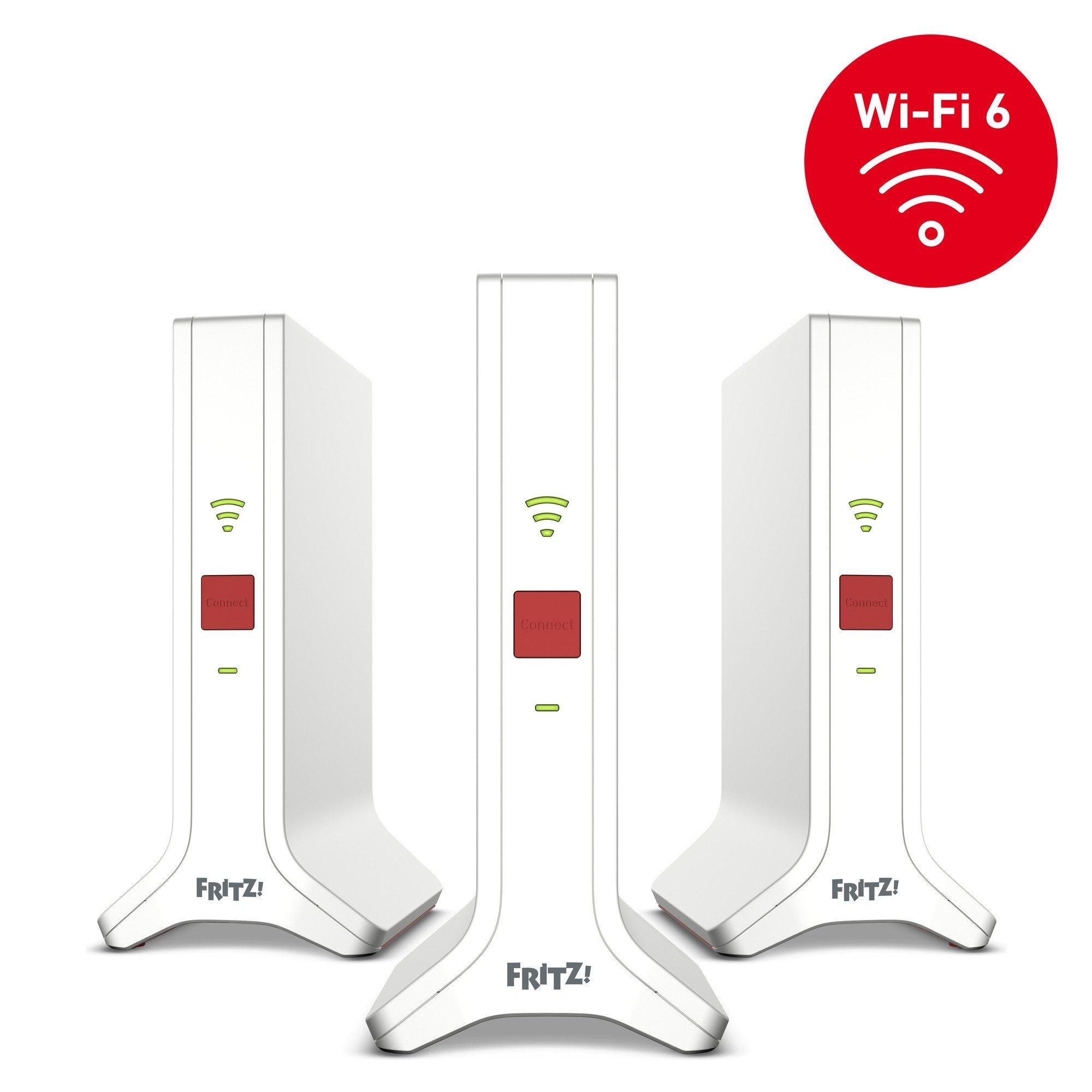 Fritz! FRITZ!Mesh Set 4200 3er-Set WLAN-Repeater, 3er-Mesh-Set, 3x Repeater 3000 AX, Wi-Fi 6 Tri-Band bis 4.200 MBit/s