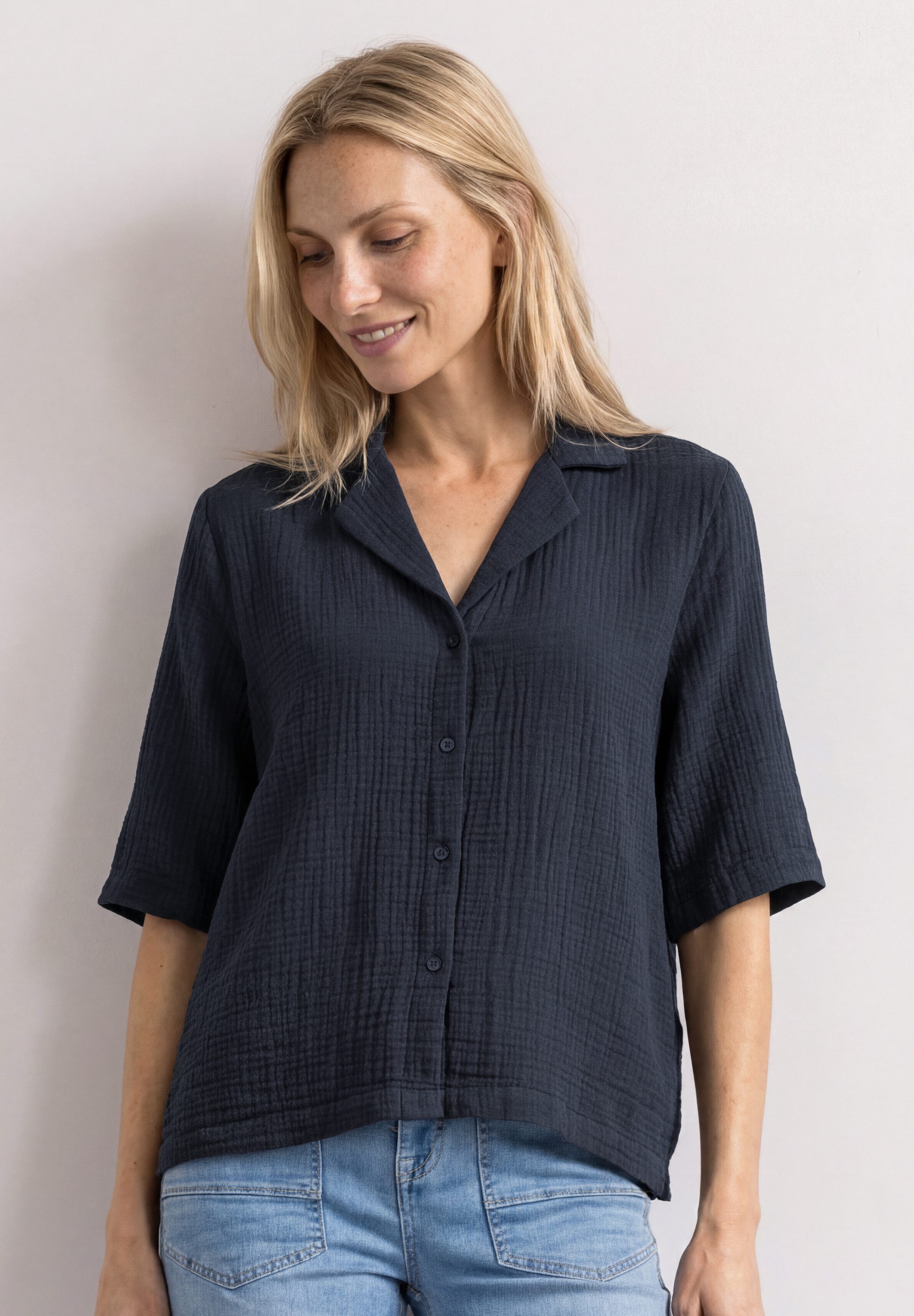 STREET ONE Hemdbluse aus reiner Baumwolle