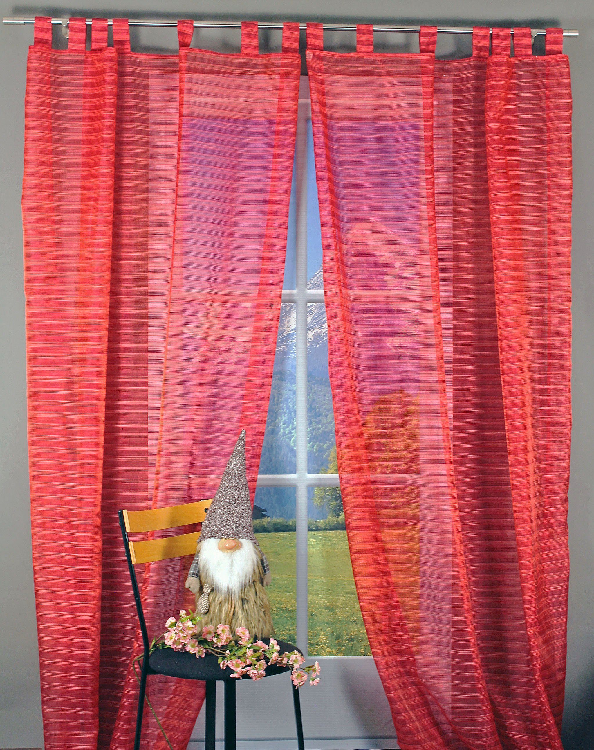 HOSSNER - ART OF HOME DECO Gardine Egelsee (1 St), Schlaufen, transparent, Schlaufenschal im zeitlosen Design