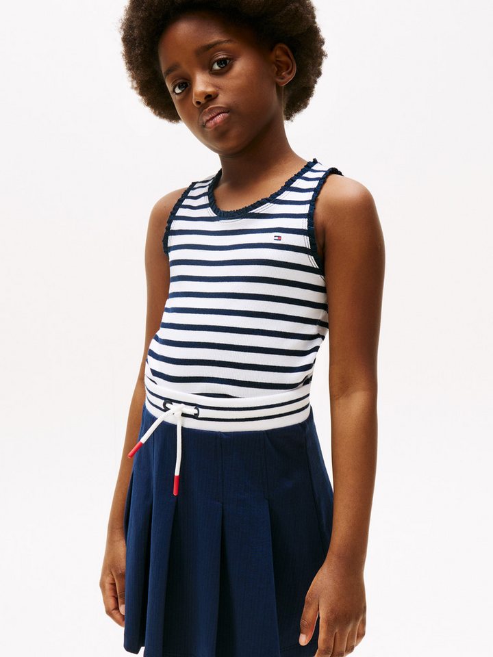 Tommy Hilfiger Tanktop ESSENTIAL RIB LACE TANK TOP mit Spitze, mit Logostickerei
