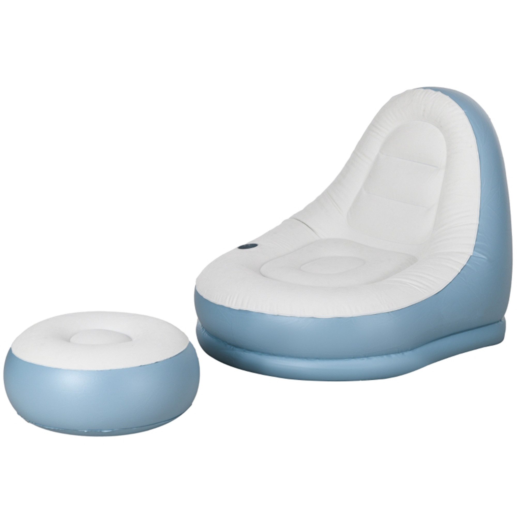 MC Star Luftsessel Aufblasbares Sofa mit Fußhocker und Becherhalter, Luftsofa für Camping, (und Zuhause, Weiß, 125x100x87cm)