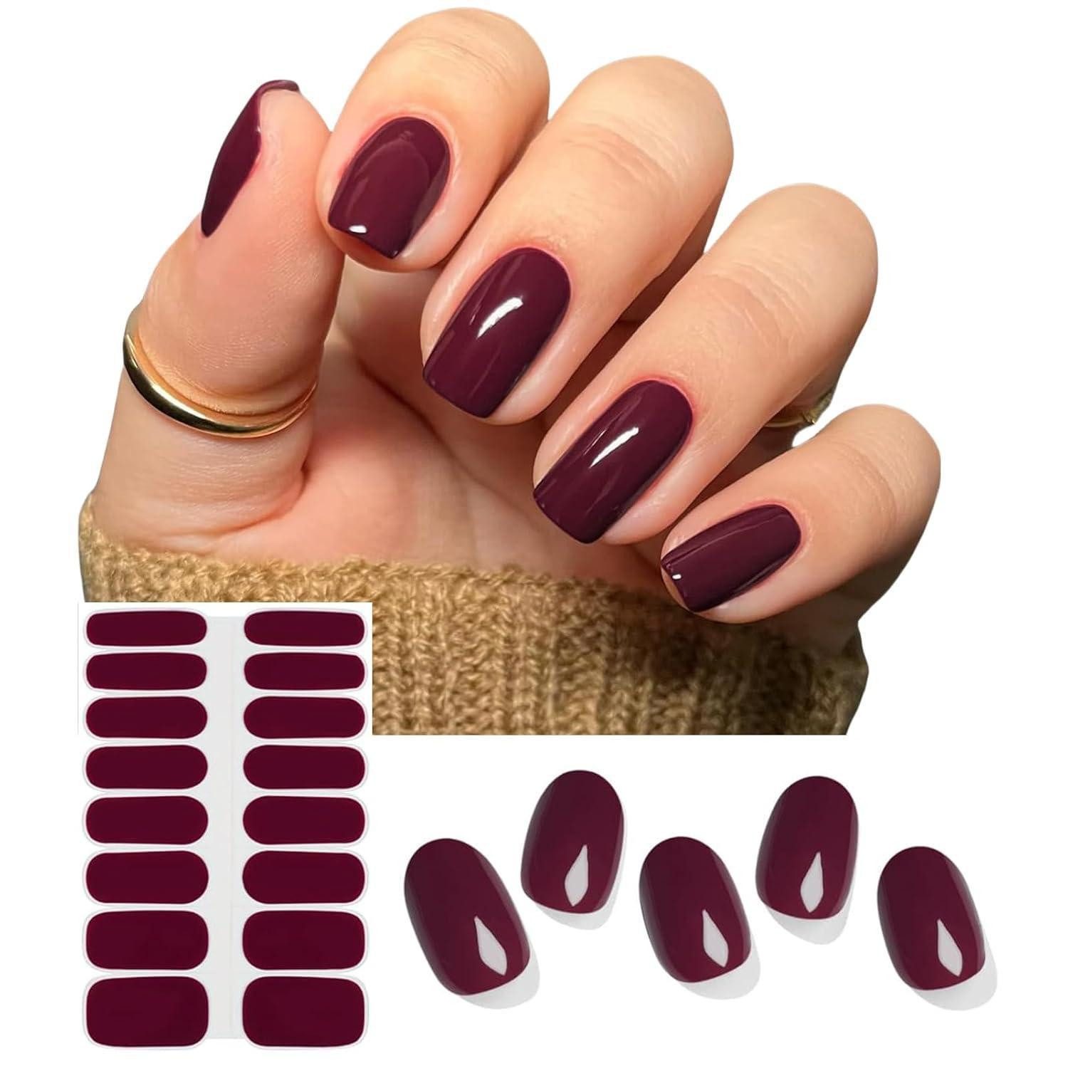 LuxusKollektion Kunstfingernägel Nagelfolie 16 Stück UV härtend selbstklebend halbgehärtet Gel