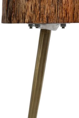 elbmöbel Couchtisch Beistelltisch mit Messingfüllung (FALSCH), Ablage: Beistelltisch 28x46x36 cm messing Holz rustikal