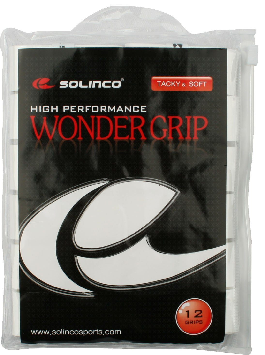 Solinco Griffband Overgrip Wonder 0.6mm (Tacky und Soft) weiss 12er Clip-Beutel