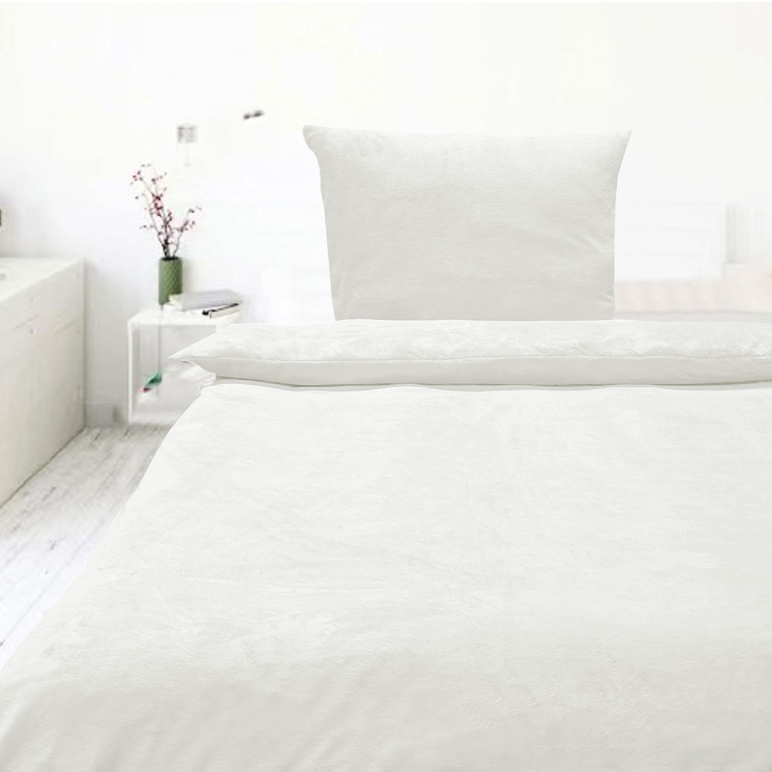 Casa Colori Bettwäsche Teddy Fleece Winterbettwäsche 135x200 cm, Fleece, 2 günstig online kaufen