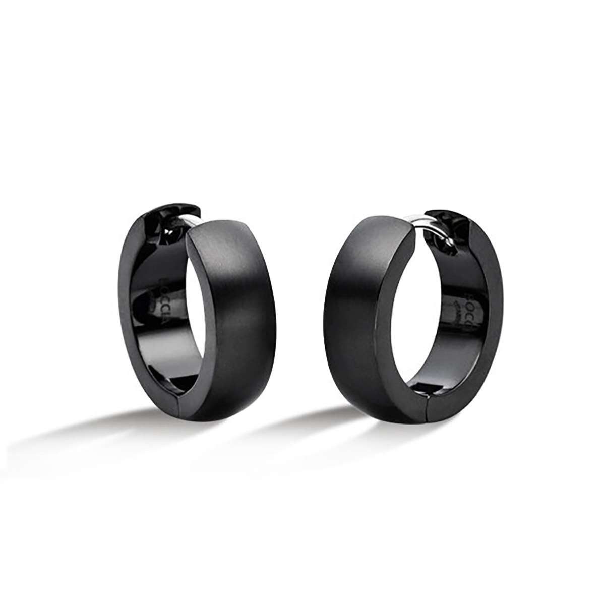 Boccia Paar Creolen 0539-21, für Damen Titan Schwarz