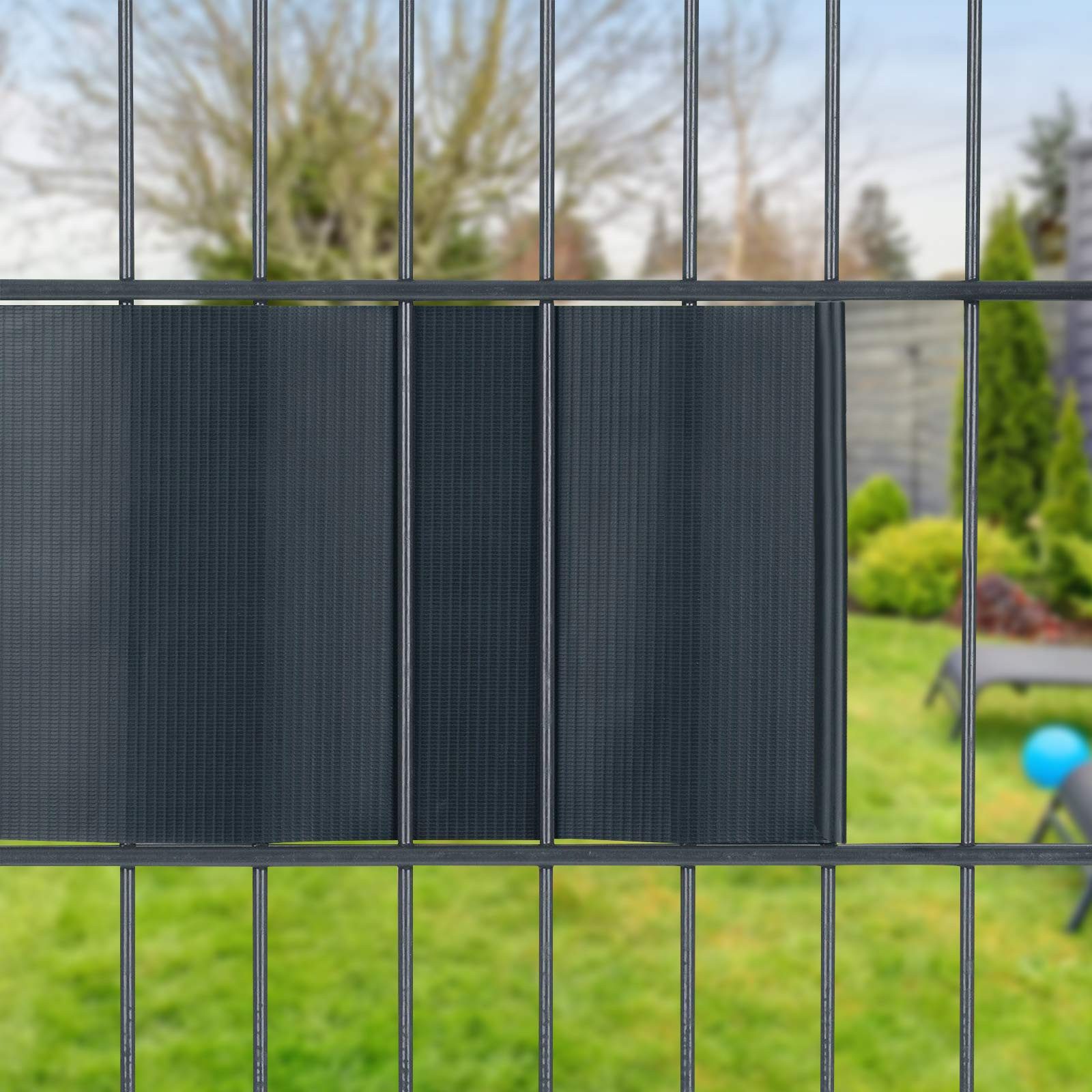 FIVMEN Leisten-Befestigungsclips 50 Stück PVC Sichtschutzstreifen Anthrazit, (50-St), Befestigungsclips Klemmstreifen für PVC Sichtschutz – Bild 5 von 5