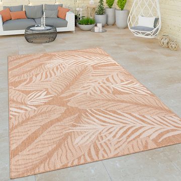 Teppich Illusion 326, Paco Home, rechteckig, Höhe: 4 mm, Flachgewebe, Blätter Motiv, In- und Outdoor geeignet