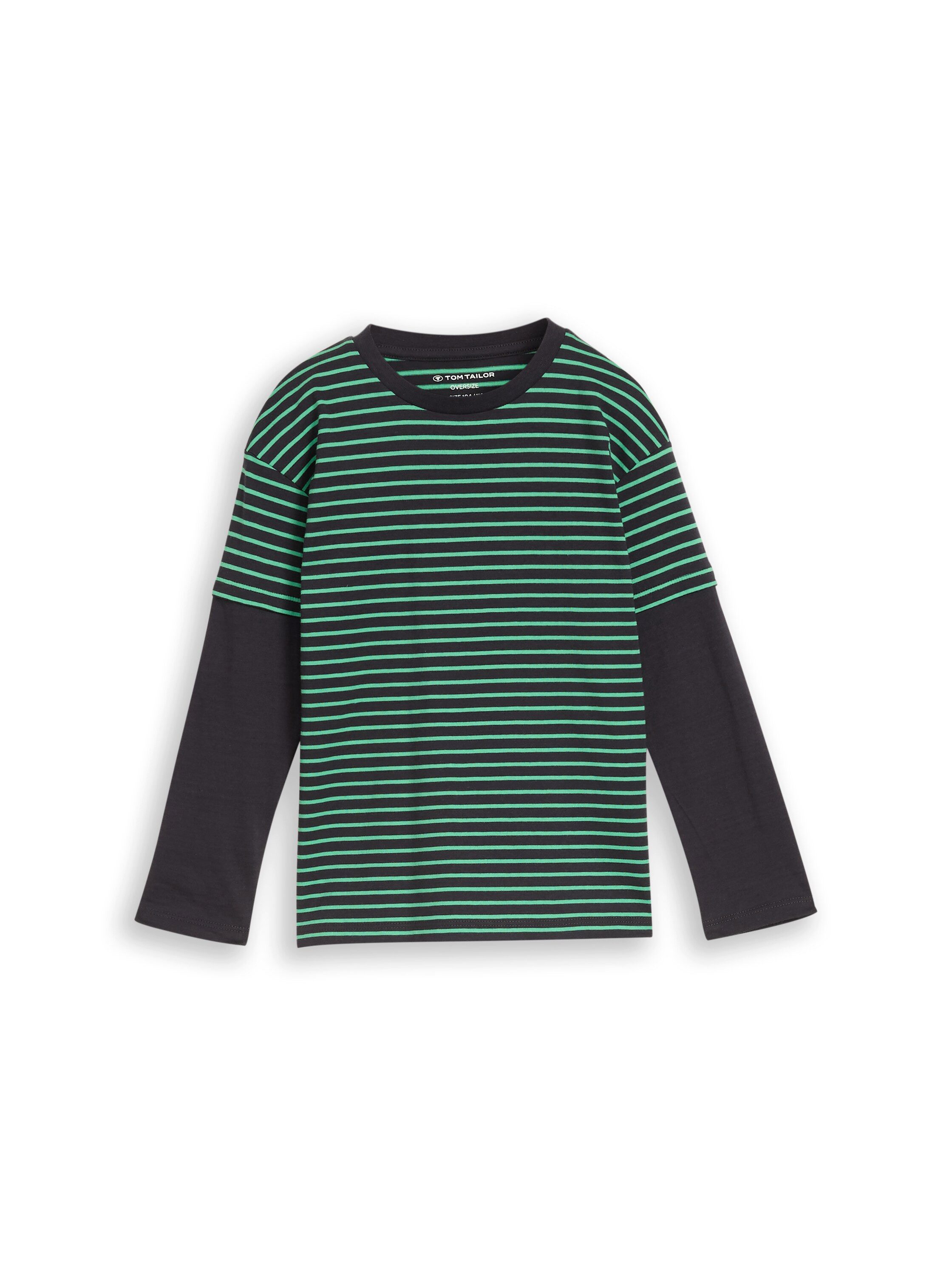 TOM TAILOR Langarmshirt im Streifen.Look / Colorblocking / Baumwolle / für Boys – Bild 2 von 3