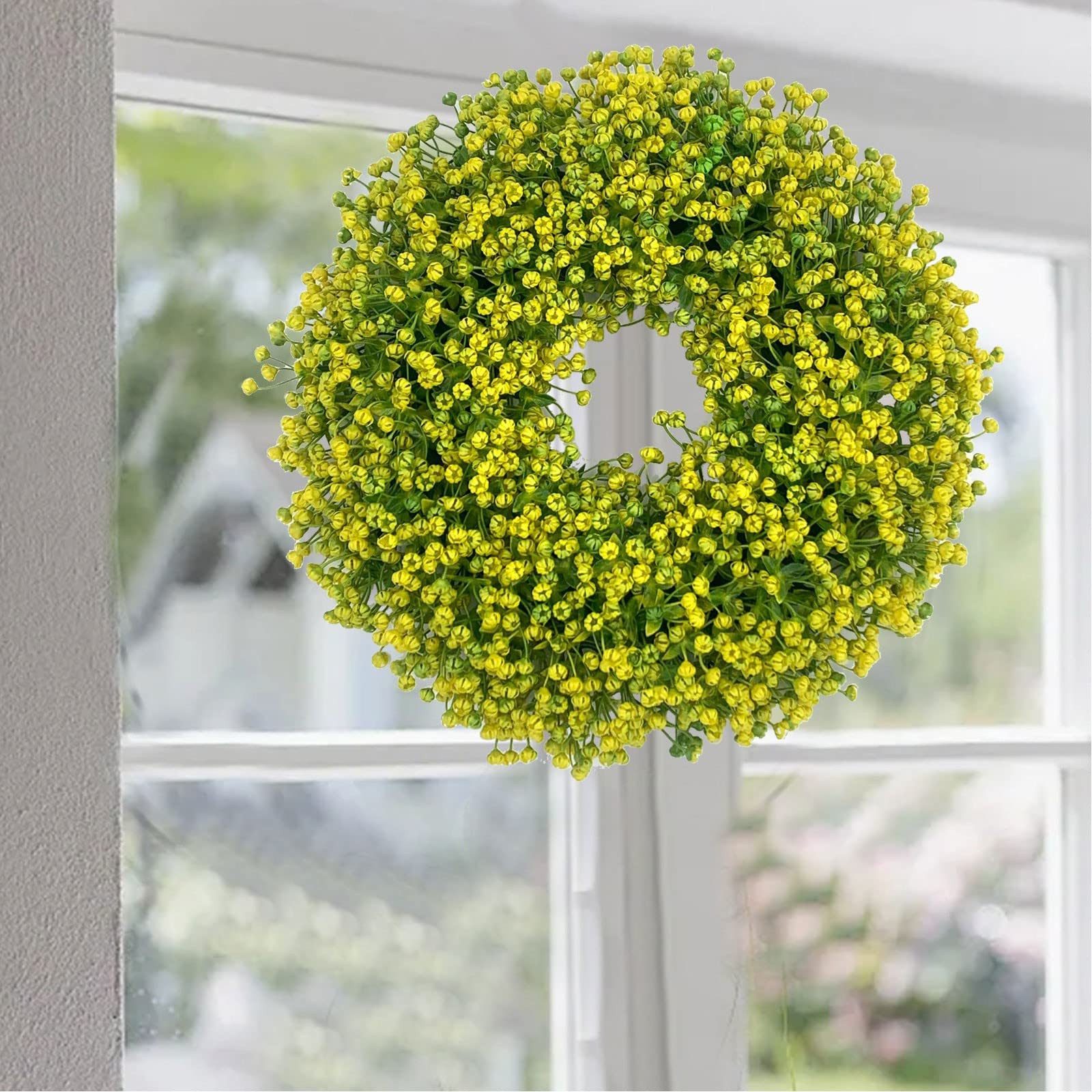 Kunstkranz Türkranz Ganzjährig Außen Deko, Künstlicher Blumenkranz Deko, Agger, für Haustür,Frühling Sommer Außen Türkranz Modern Deko – Bild 3 von 4