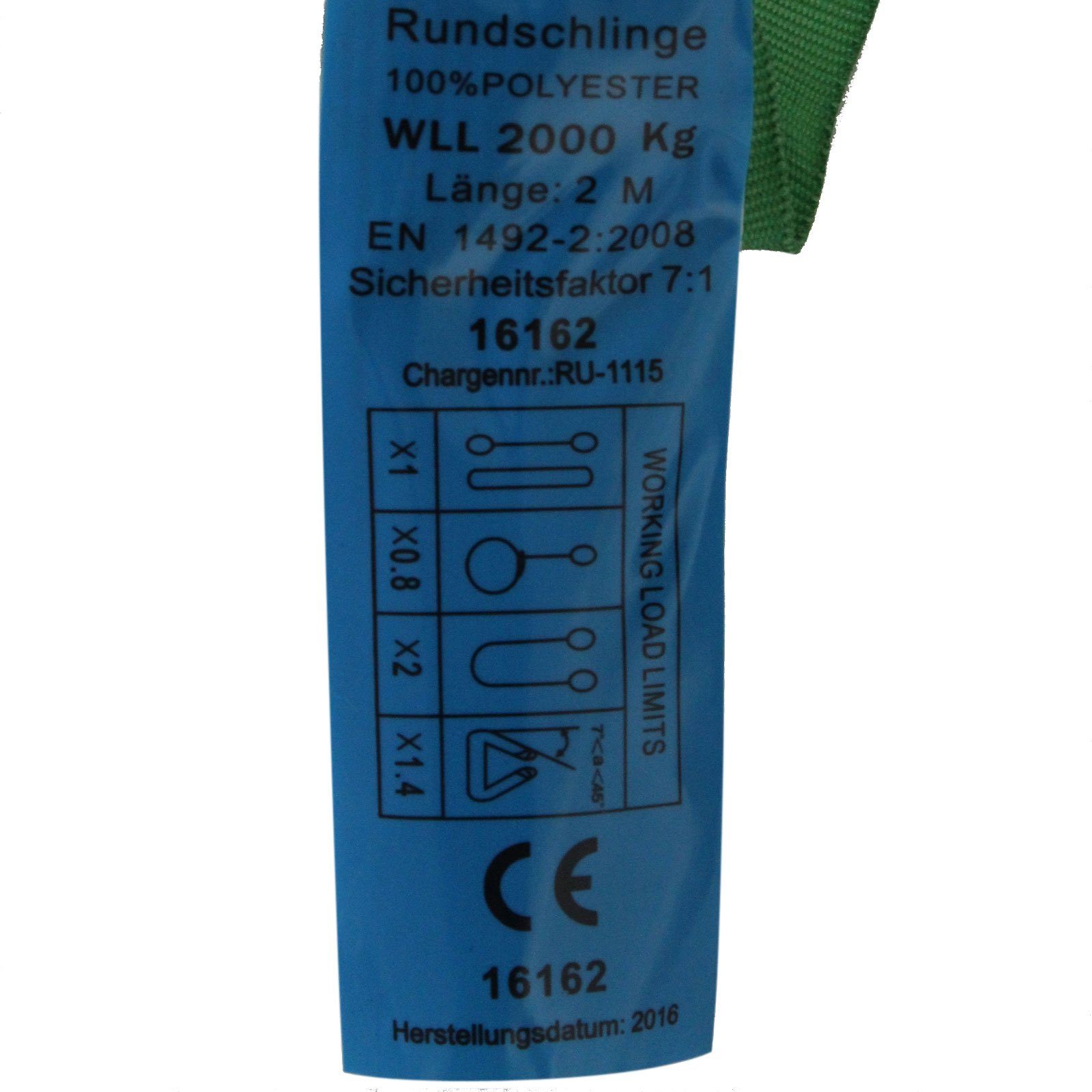 TRUTZHOLM Hebeband 4er Set Rundschlinge 2000 kg 2 to 4 m Umfang Hebeband grün (Set, 4-tlg), Abriebfest