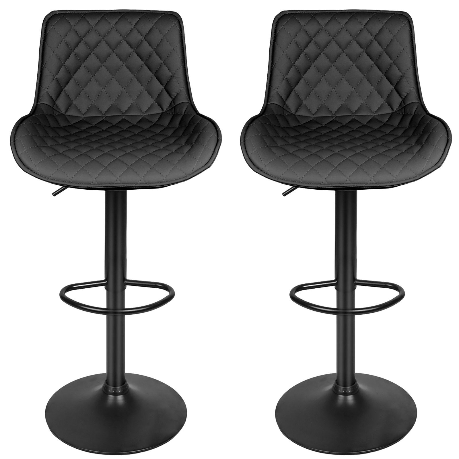 JEOBEST Barhocker Barstühle Höhenverstellbar 360° Drehbar, Ergonomischer Hocker im Bar (2er Set), Küchenhocker PU-Leder, Die Vergrößerte Sitz 49x38 cm