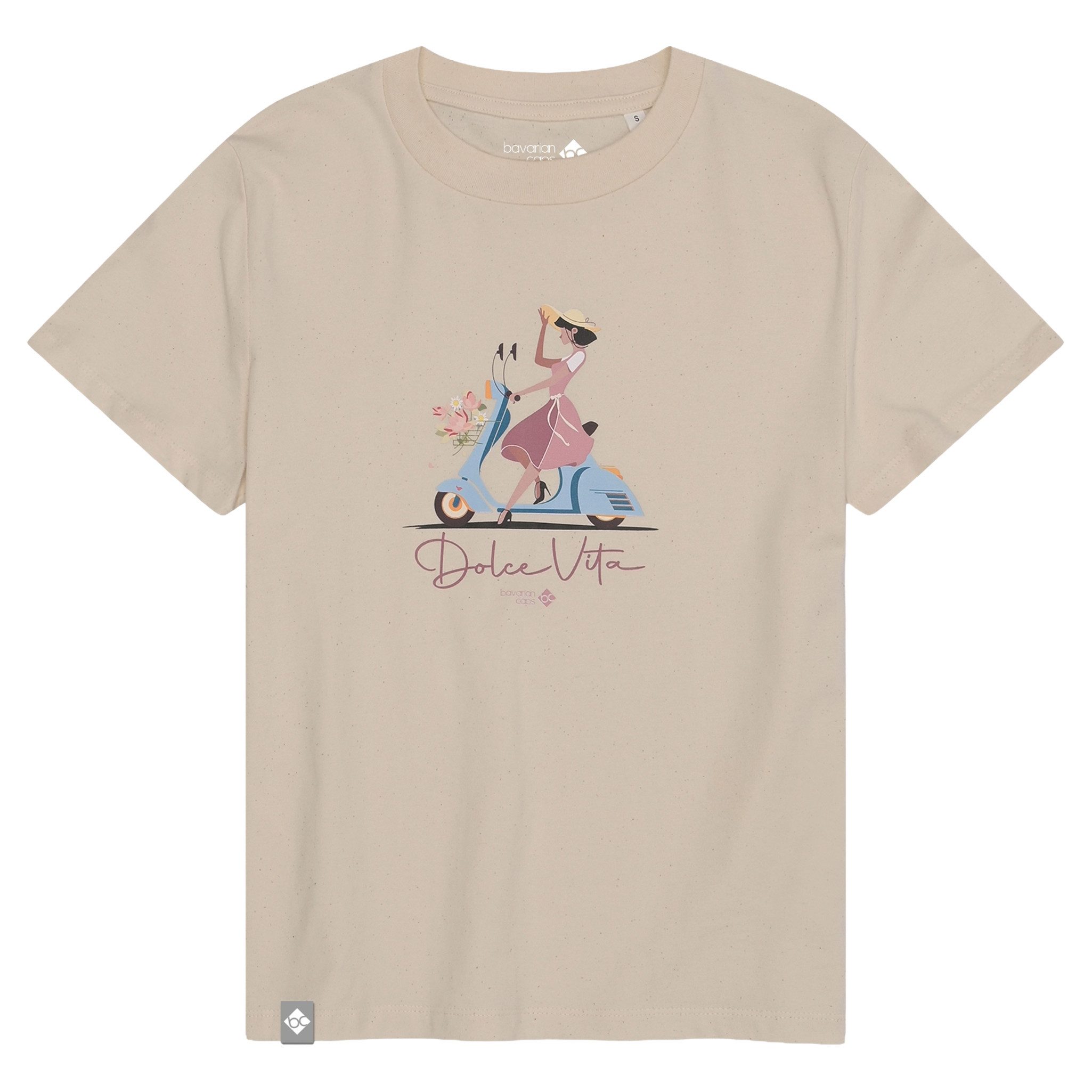 Bavarian Caps T-Shirt Bavarian Caps T-Shirt "Dolce Vita: Roller" - natur (T-Shirt, T-Shirt) BC Logo