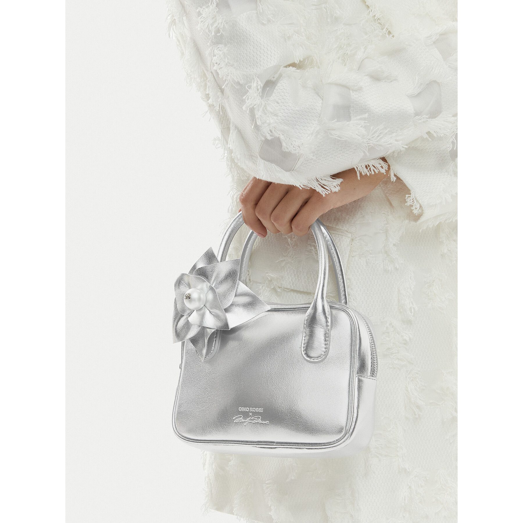 GINO ROSSI Handtasche Gino Rossi Damenhandtasche Silber